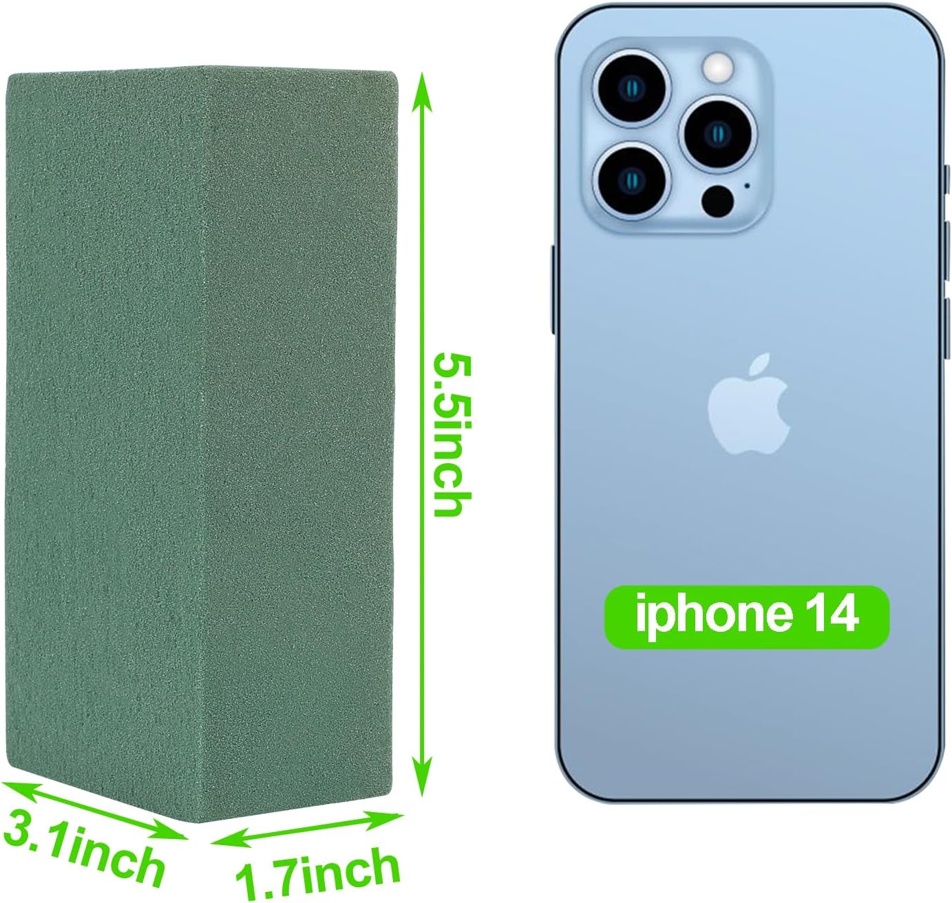 CCINEE 8 Pcs Floral Foam Bricks,Mini Florist Flower Foam Green Blocks Supplies for Fresh and Artificial Flower Arrangements Crafts DIY (Pack of 2)