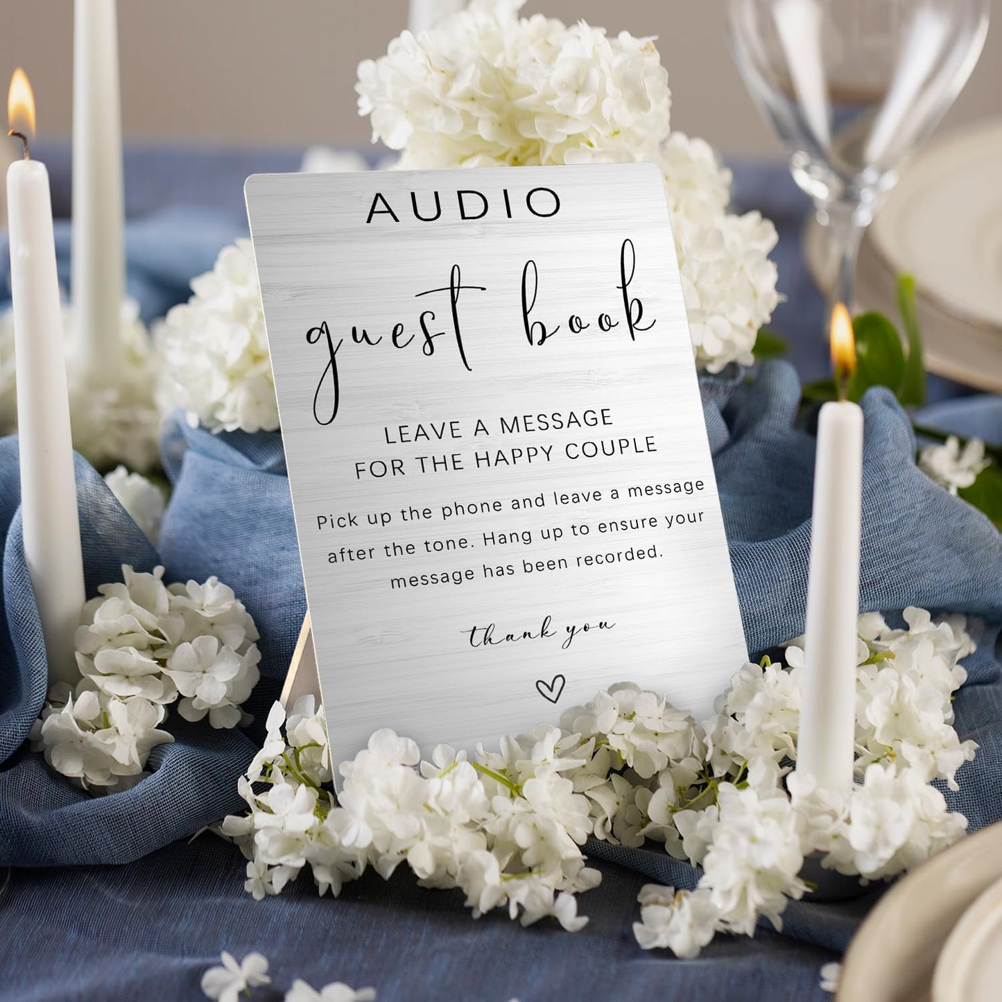 Audio Guestbook Sign, Audio Phone Guestbook Wooden Stand 8x11.2inch, Audio Guest Book Wedding Wooden Stand, Wedding Telephone Phone Audio Message Guest Book Sign, Wedding Table Decoration
