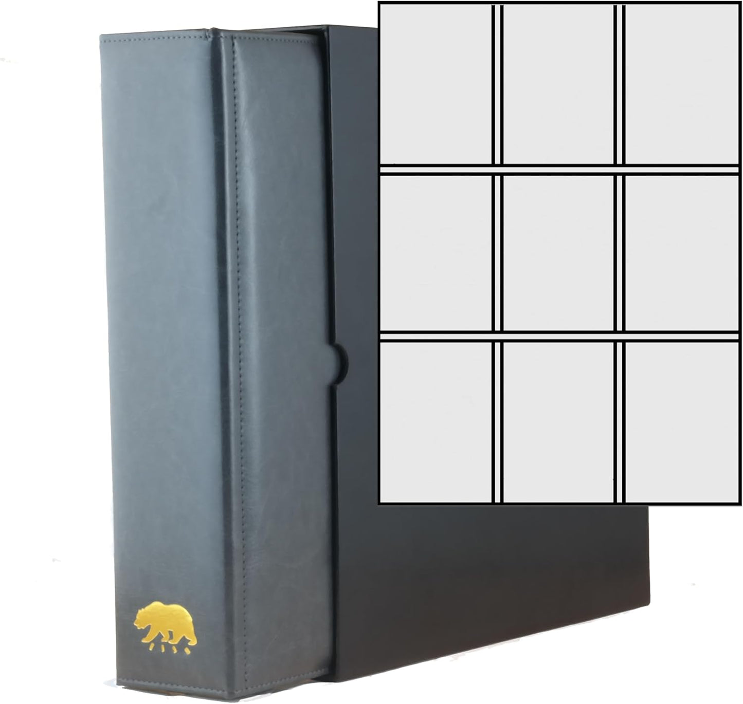 Ursae Minoris Manor Library Deluxe 3 Q-Ring Standard Format Binder for Up to 900 Sports / Trading Cards - Dark Gray