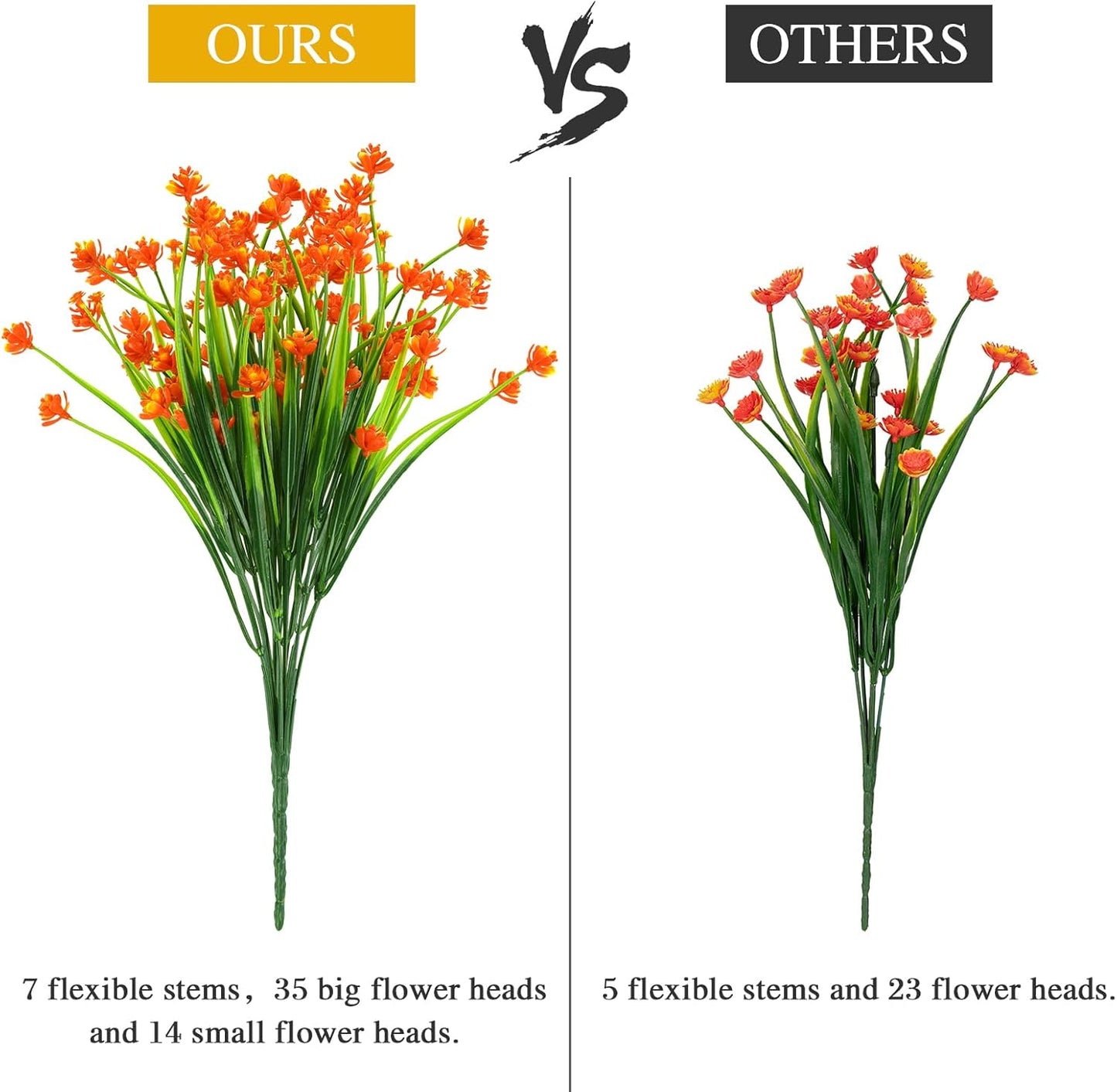 AmyHomie 20 Bundles Artificial Flowers for Outdoor UV Resistant Faux Flowers No Fade Fake Plastic Plants Garden Porch Window Box Decorating(Mix Color)