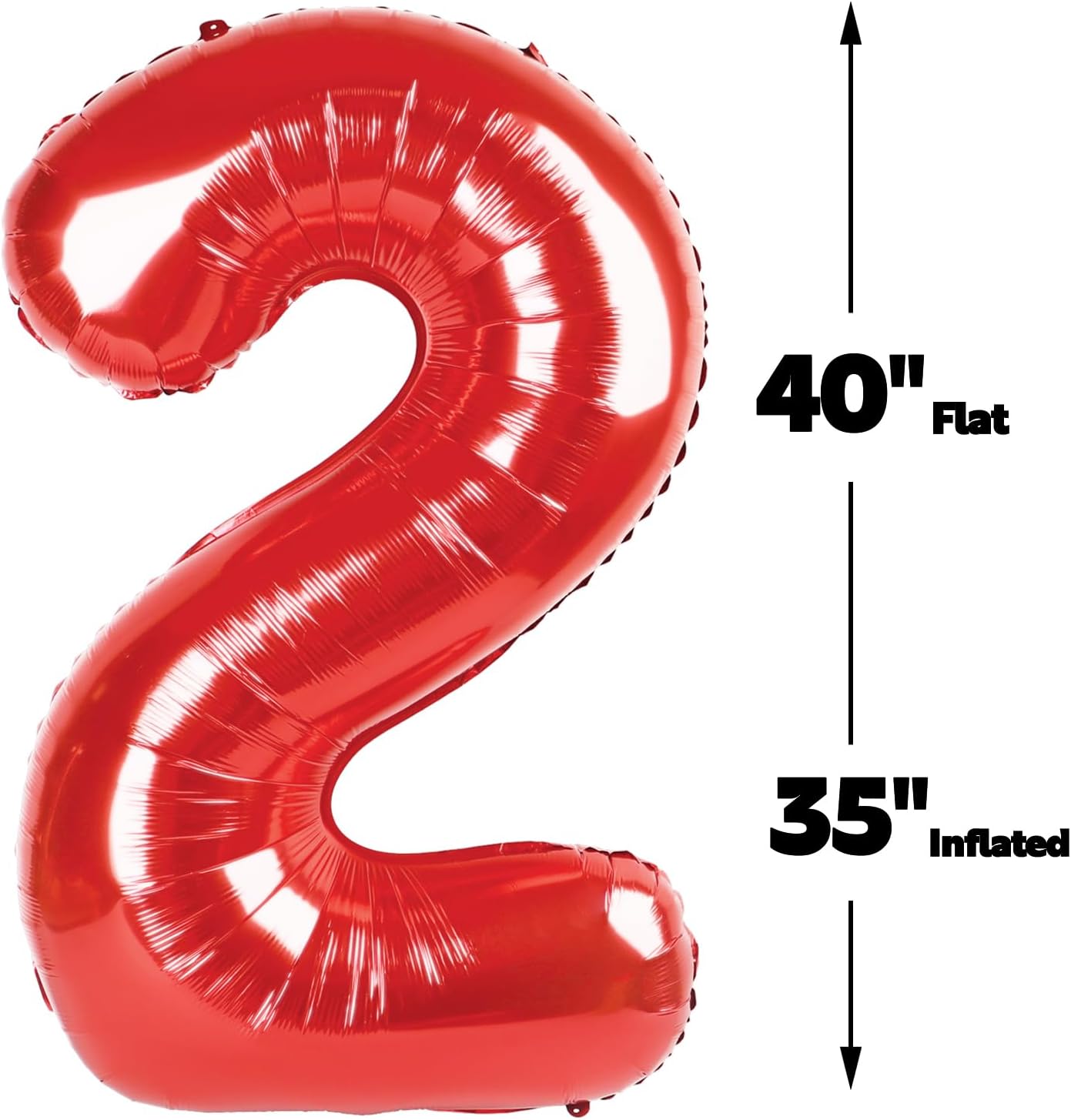 40 Inch Big Red Number 2 Balloon Birthday Decoration, Number 2 Helium Balloon 12 20 22 23 24 26 28 32 42 Celebration, Boy Girl Baby Anniversary Party Graduations Supplies Decorations