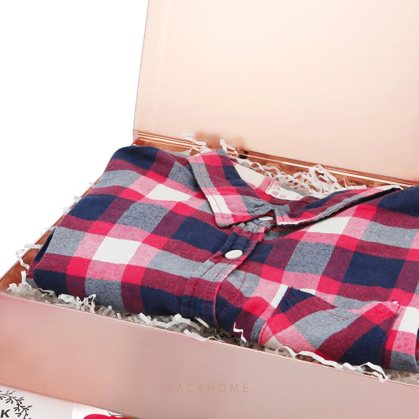 PACKHOME 6 Large Gift Boxes 13.5x10x3.5 Inches, Sturdy Shirt Boxes with Magnetic Lids for Multiple Occasions (Glossy Rose Gold)