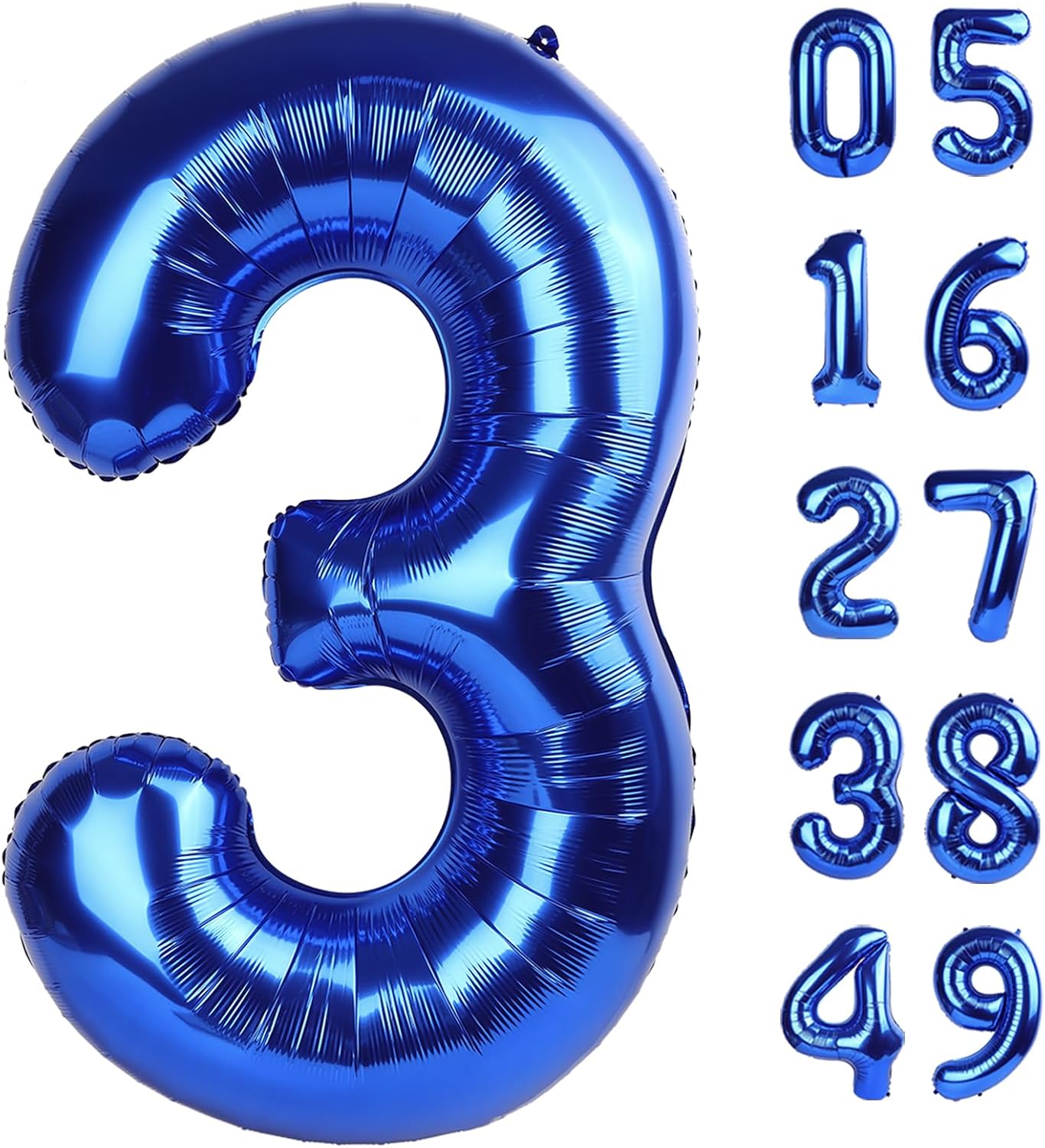 40 Inch Dark Blue 3 Number Balloons Giant Jumbo 3 or 13 Foil Mylar Helium Number Digital Balloons Blue Birthday Balloons 23 Birthday Party 33th Anniversary Events Party Decorations