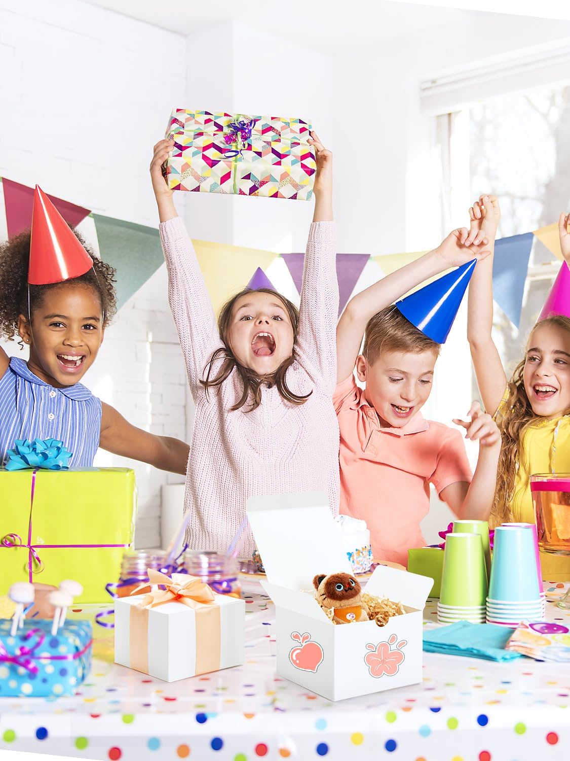 Eupako White Gift Boxes 5x5x3.5 25 Pack Kraft Paper Gift Boxes with Lids for Crafting, Gifts, Wedding, Birthday, Party, Cupcake