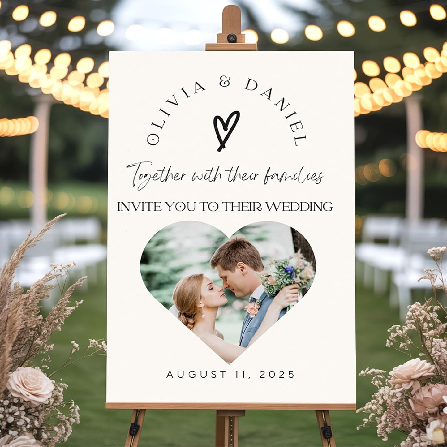 Custom Printable Wedding Welcome Sign for Bridal Party, Engagement, Personalized Welcome to our Weddings Poster with Photo, Canvas, Reception Plaque for Bride Groom, Celebration Decor