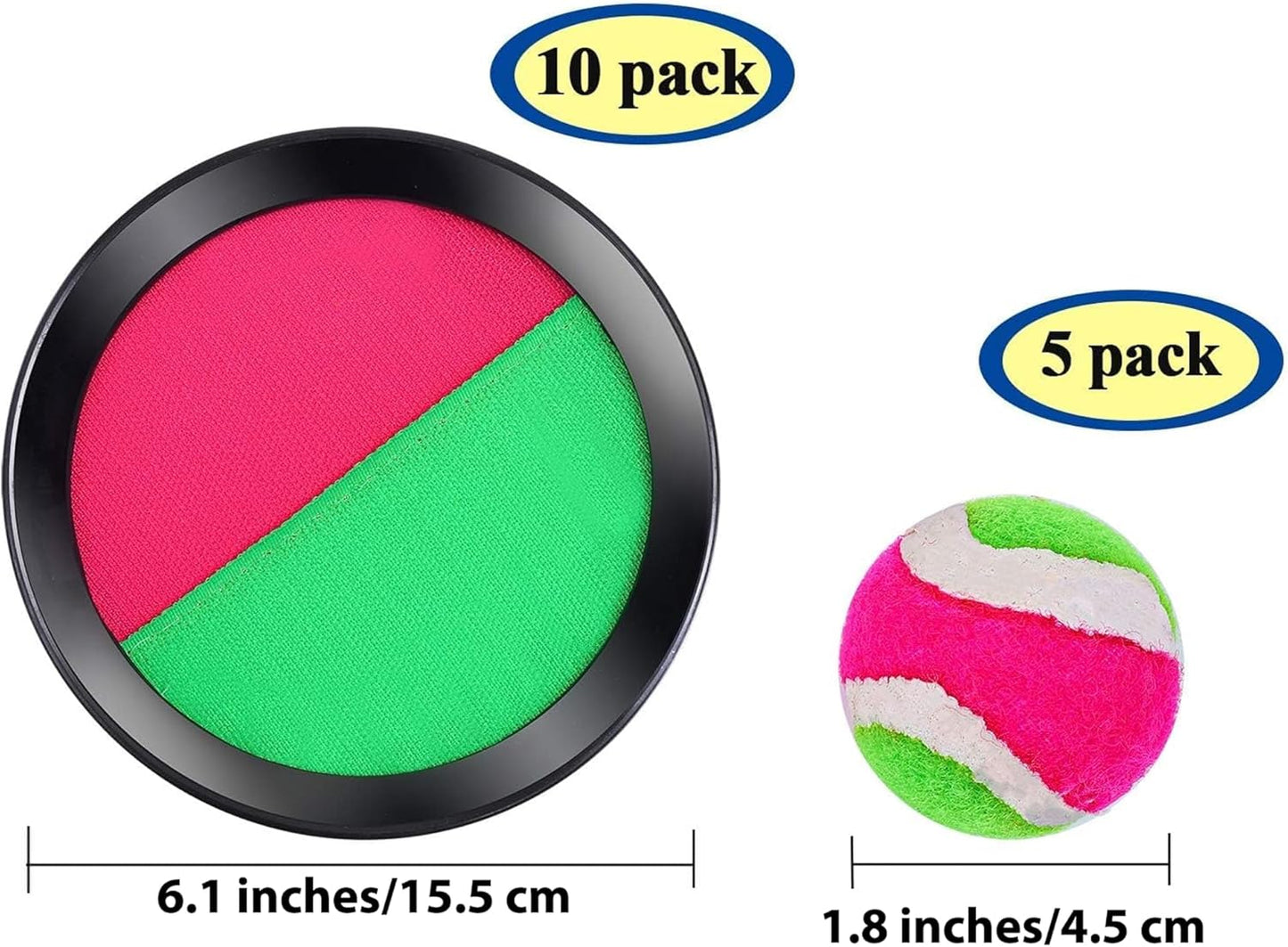 Cooraby Toss and Catch Paddle Game 5 Set Paddle Toss and Catch Ball Sport Games Suitable for Sports, Beach and Party Favor with Storage Bag, 10 Paddles and 5 Balls