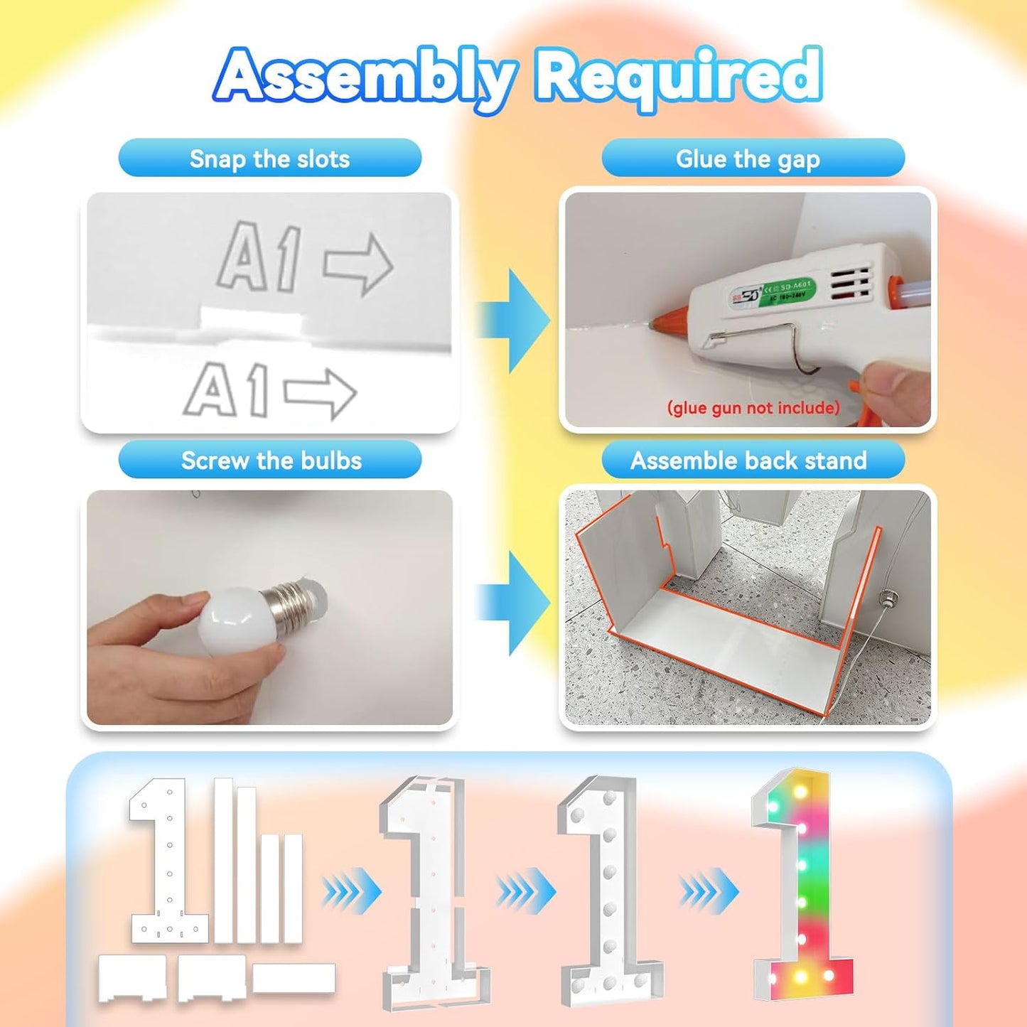 Ledido 4FT Marquee Light Up Numbers, 34 Colors Changing Marquee Numbers 4 Feet Tall with Remote, Big Numbers for Party Wedding Graduation Birthday Decoratoons, Large Light Up Number 3