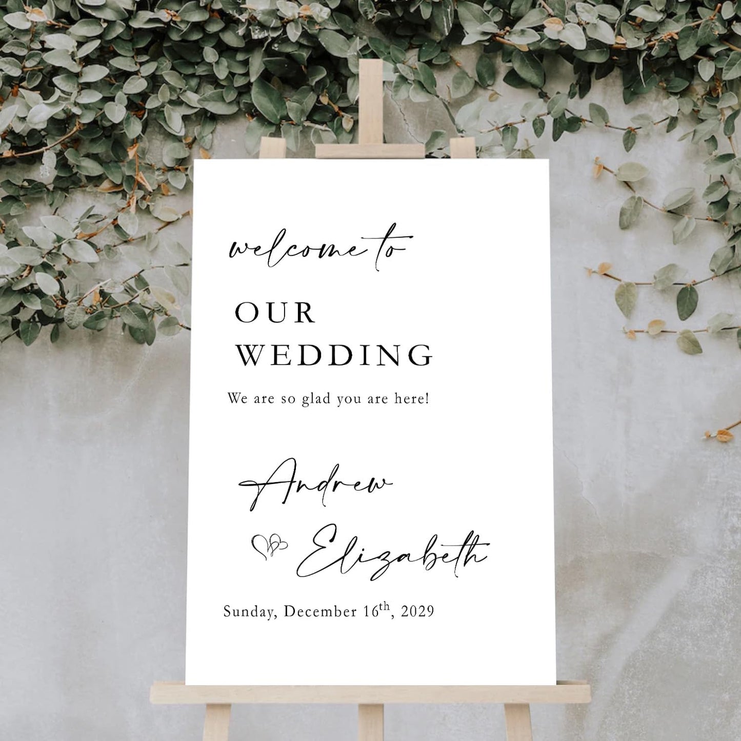 Welcome Sign For Wedding Entrance, Welcome To Our Beginning Wedding Sign, Welcome To Our Wedding Sign With Stand, Engagement Party Welcome Sign
