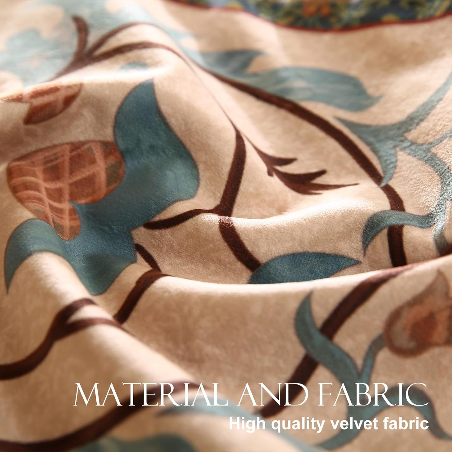 patdrea Designer Casual Wild Floral Velvet Table Runner 71 Inch Long, Brown Occult Bouquets Pattern Table Mat, Decoration for Kitchen Dining Coffee Table Cabinet Banquet Thanksgiving,12"*71"