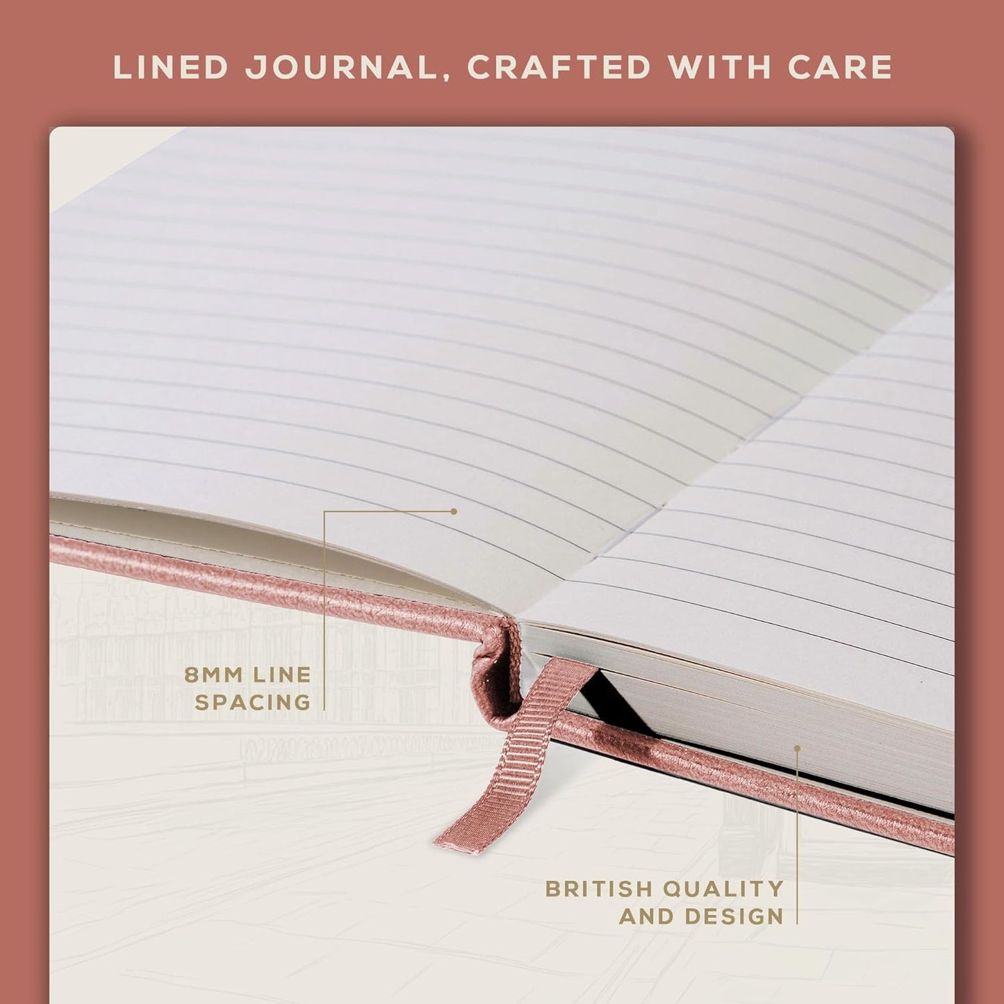 BEECHMORE BOOKS Lined Journal Notebook, 8.5 x 11.5 inch, A4 160 Lined Pages, Hardcover Leather Journals for Women, Men, Writing and Notebooks for Work - 120 GSM Thick Paper, Gifts Box Included