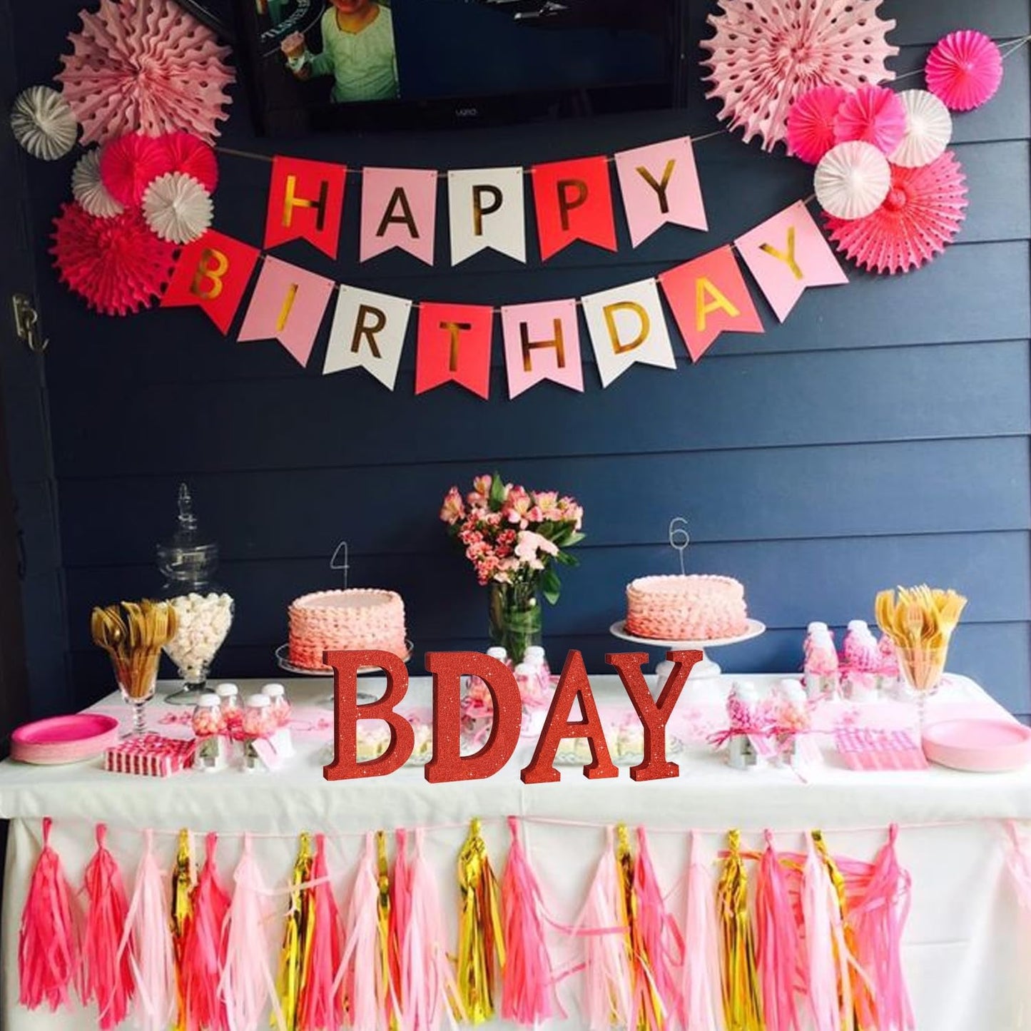 TONIFUL 8 Inch Red Glitter Letter B Table Centerpiece A-Z Red Birthday Party Decorations,Red Alphabet B for Birthday,Chrismas,Graduation,Bridal Shower,Wedding,Anniversary Party Supplies