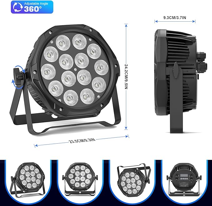 Outdoor Stage Lights Waterproof DMX DJ Par Can Light 14LED RGBW Strobe Wash Uplighting for Theater, Event, Halloween, Church, Wedding Party, Stage, Performance, Studio, Auditorium