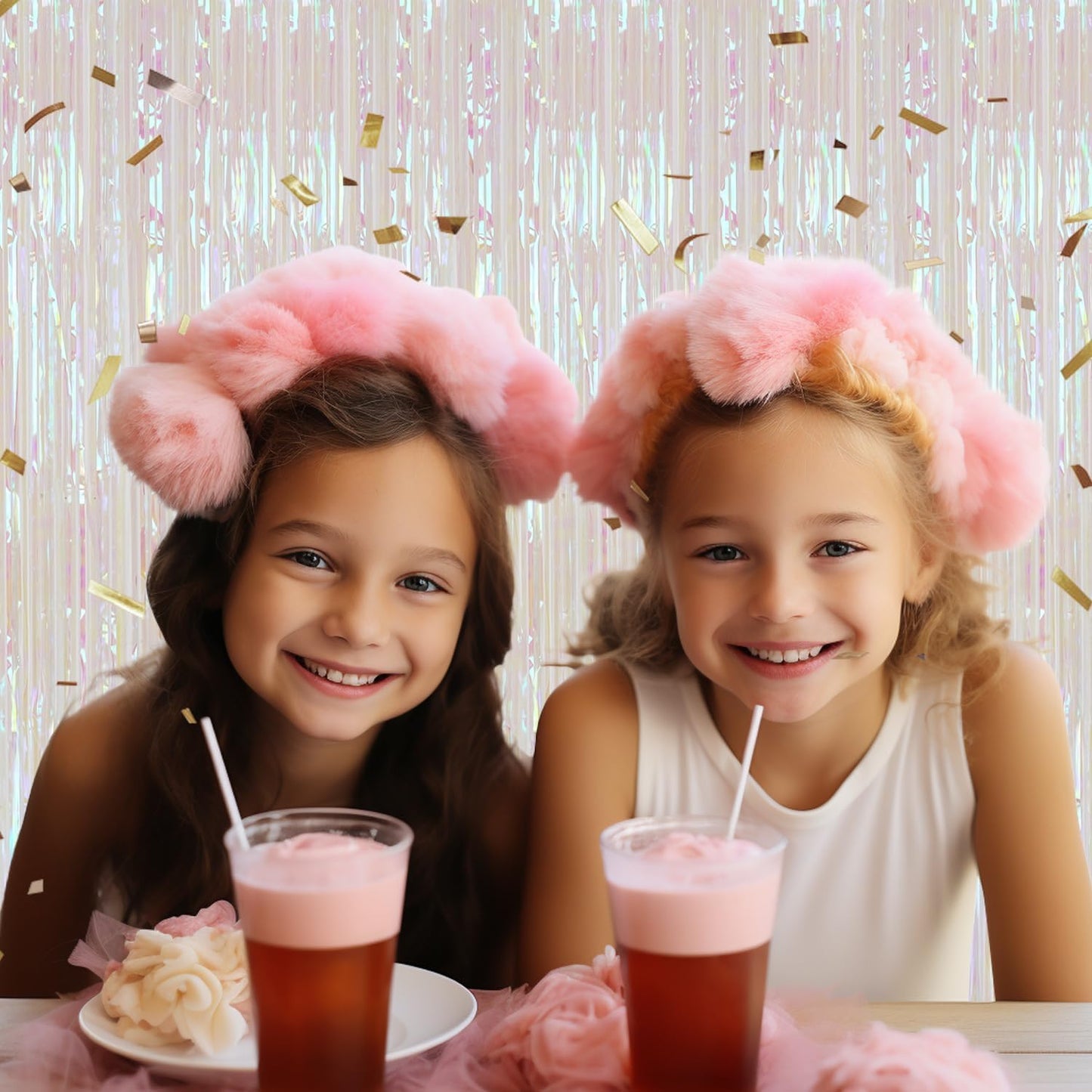 3 Pack Foil Fringe Backdrop, 3.3x8.2 Feet Tinsel Curtains, Transparent Rainbow Party Decor Steamers, Fringe Backdrop Curtains for Birthday Graduation Christmas Theme Party Decorations