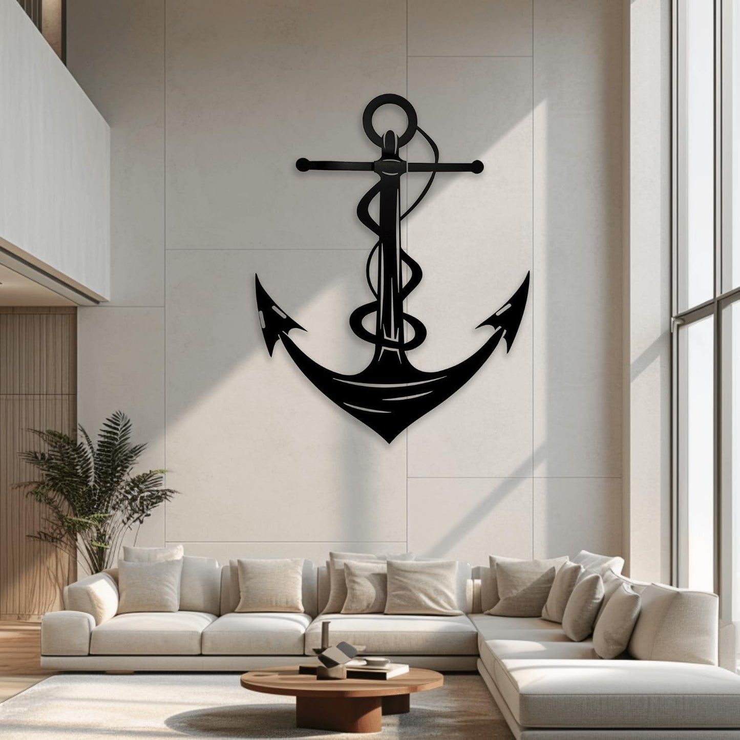 XXQ Anchor Metal Wall Decor, Anchor Metal Wall Art for Bedroom Living Room Dorm Antique Anchor Wall Decor Antique Metal Anchor Farmhouse Decor (Whhite, 35" x 53" / 90 x 135cm)