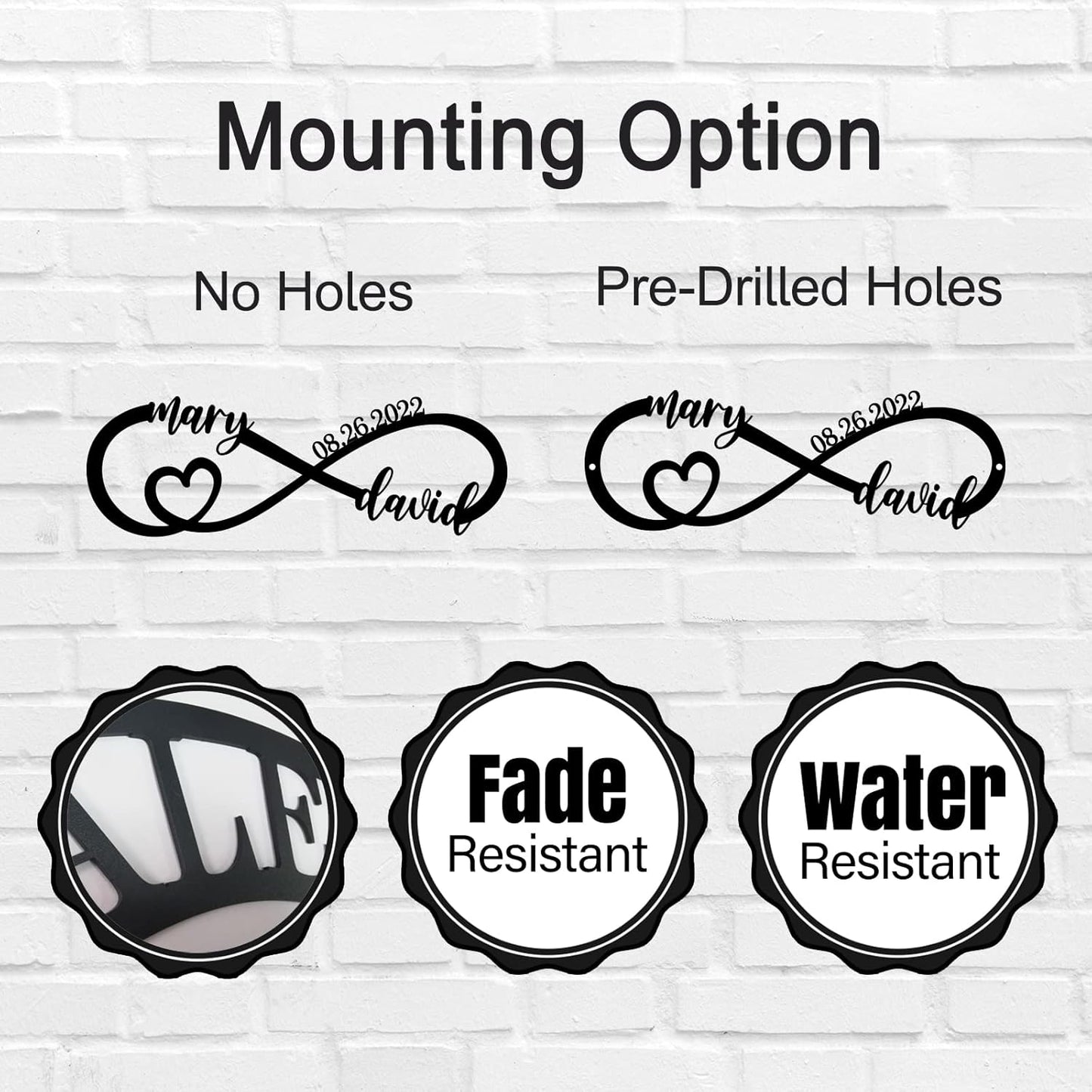 Wedding Gifts for Couples 2025 | Personalized Wedding Gifts | Couples Gift for Her | Anniversary Wedding Date Sign | Engagement Gift | Wall Decor | Bridal Shower Gift | Infinity Metal Sign