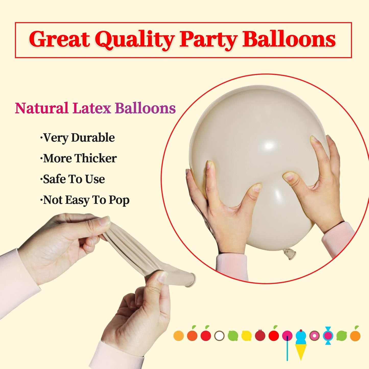 110pcs Sand White Balloon 12 inch, Sand white Latex Balloons for Birthday Party Baby Shower Wedding(with 2 Ribbons).