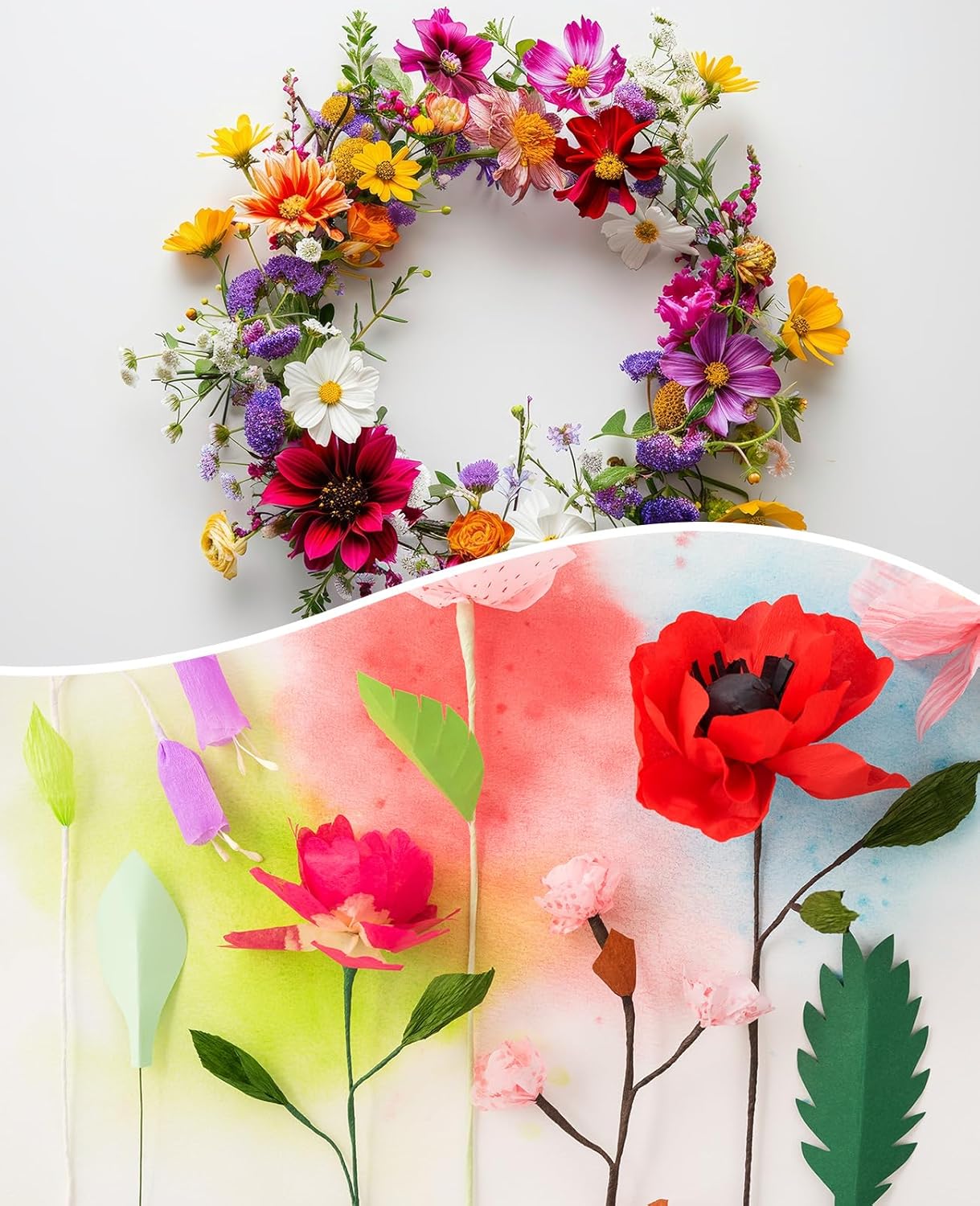 PLULON 4 Pack 122 Yards 22 Gauge Green Floral Wire with Wire Cutter, Ideal for Wreaths, Flower Arrangements, Gift Wrapping & DIY Crafts