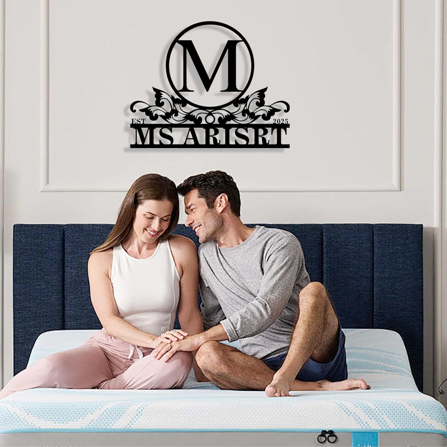 Custom Metal Name Sign, Personalized Family Last Name Signs for Home, Split Letter Monogram Wall Art Decor, Customized Metal Signs for Outdoor, Personalized Wedding Housewarming Gift