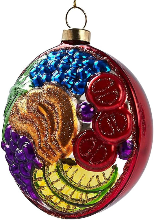 Funny Hanging Christmas Ornaments 2025 - Fruit Basket Glass Blown Tree Decorations, 3D Premium Decorative Waterproof Holiday Decor for Cute Xmas Home Outdoor Window Centerpiece ﻿