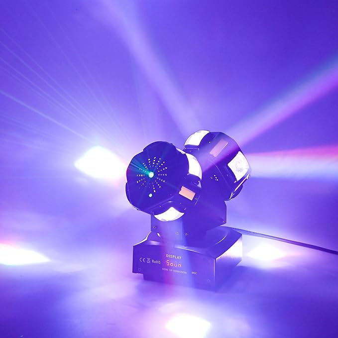 8LED Moving Head DJ Light Stage Led Lighting Pinspot Lights Uplighting Rotating Beam Lights for Events Sound Activated Light for DJ KTV Disco Party Wedding Concert Festival