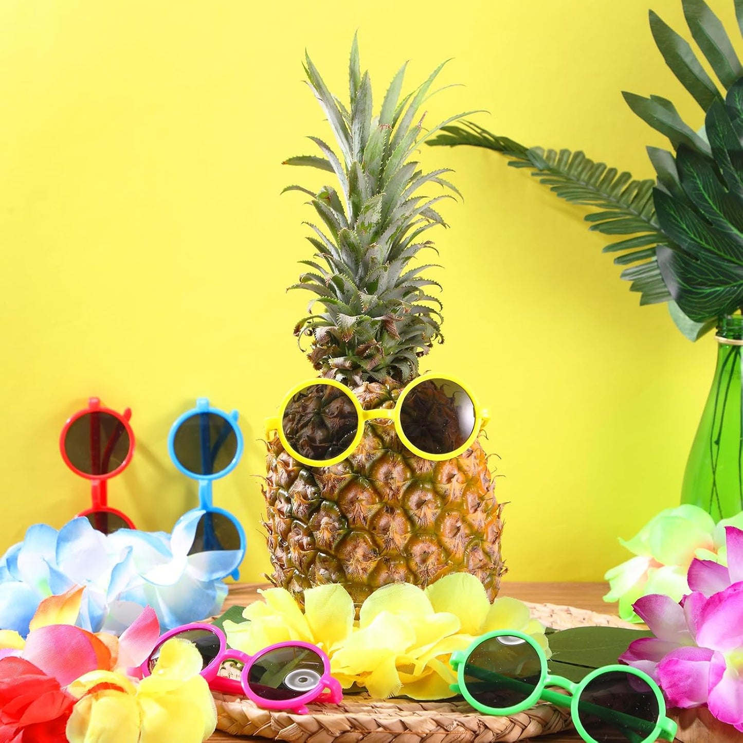 6 Sets Hawaiian Table Centerpieces Pineapple Luau Party Table Decorations Tropical Decor for Beach Summer Party