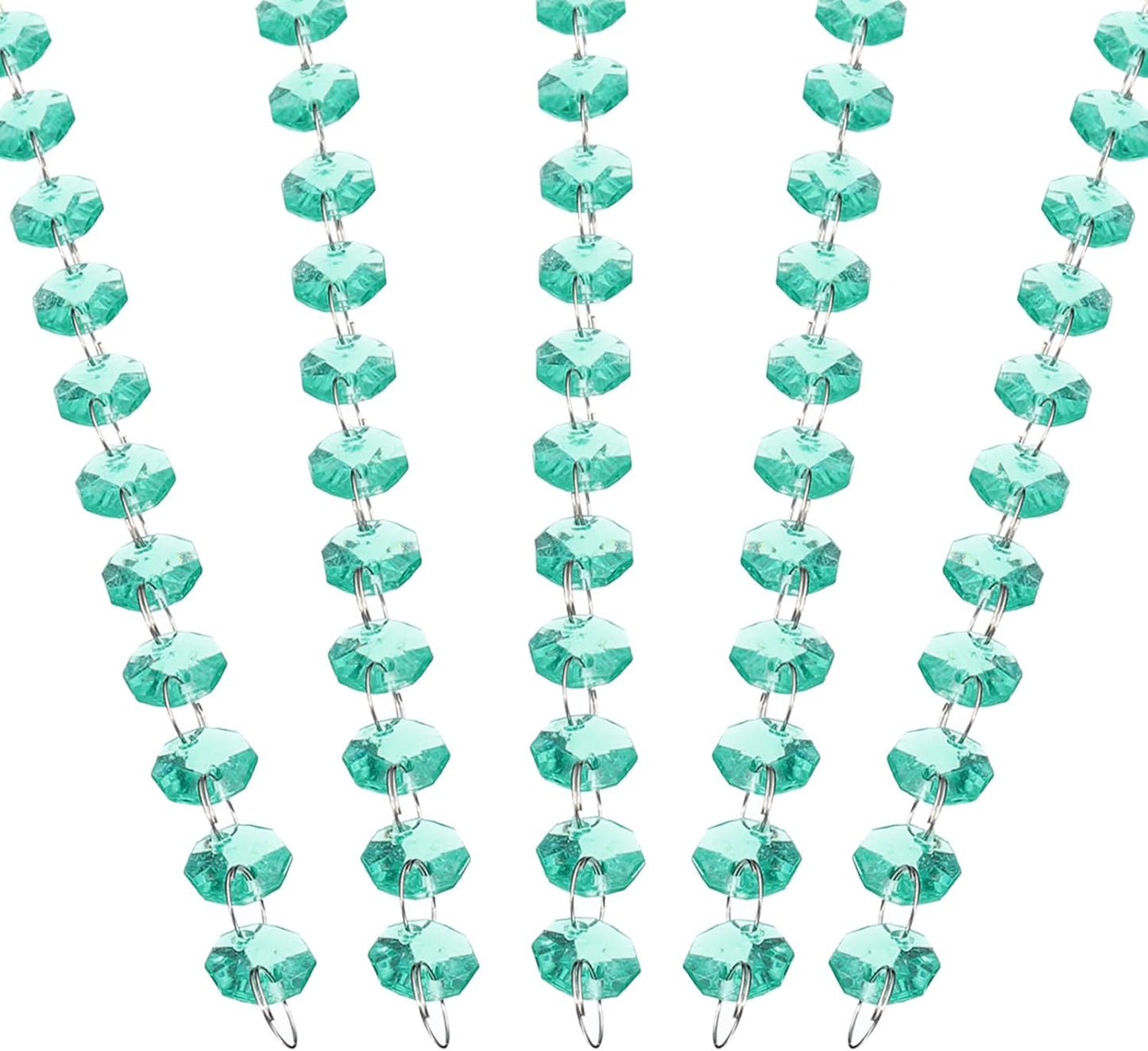 PATIKIL 14 mm Crystal Garland Strands, 32.8 Ft Acrylic Octagon Chandelier Bead Chains String for DIY Craft Wedding Party Home Decorative Jewelry Making, Blue