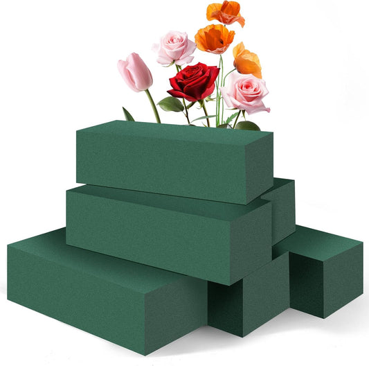 6Pcs Floral Foam Blocks for Fresh and Artificial Flower Arrangements, (Larger Size 8.86" L x 4.13" W x 2.76" H) Flower Foam Bricks Florist Foam for Wedding, Birthdays, Home, Office,DIY Craft