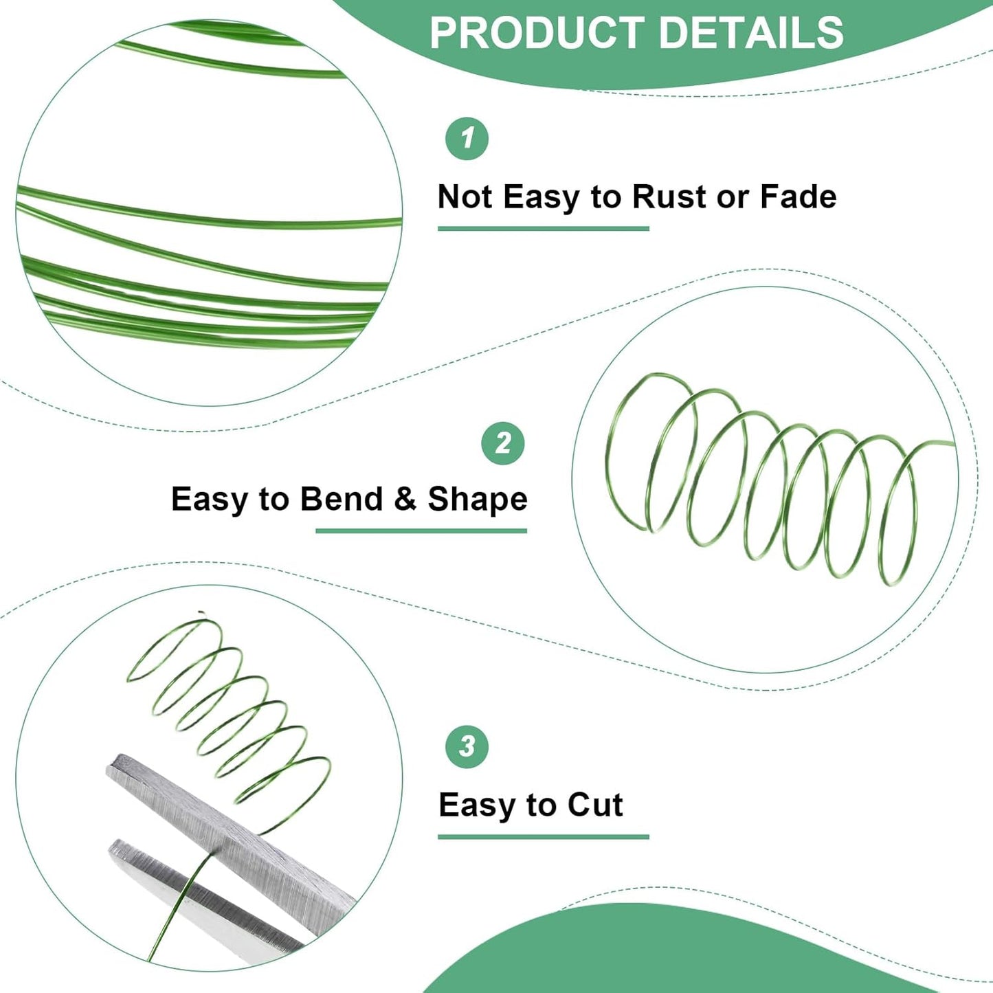 2-Rolls 0.2mm Jewelry Wire, 32 Gauge 328FT Craft Wire Copper Beading Wire for Jewelry Making/Planting/Weaving/DIY Crafting, Soft Metal Wires [100M, Green]