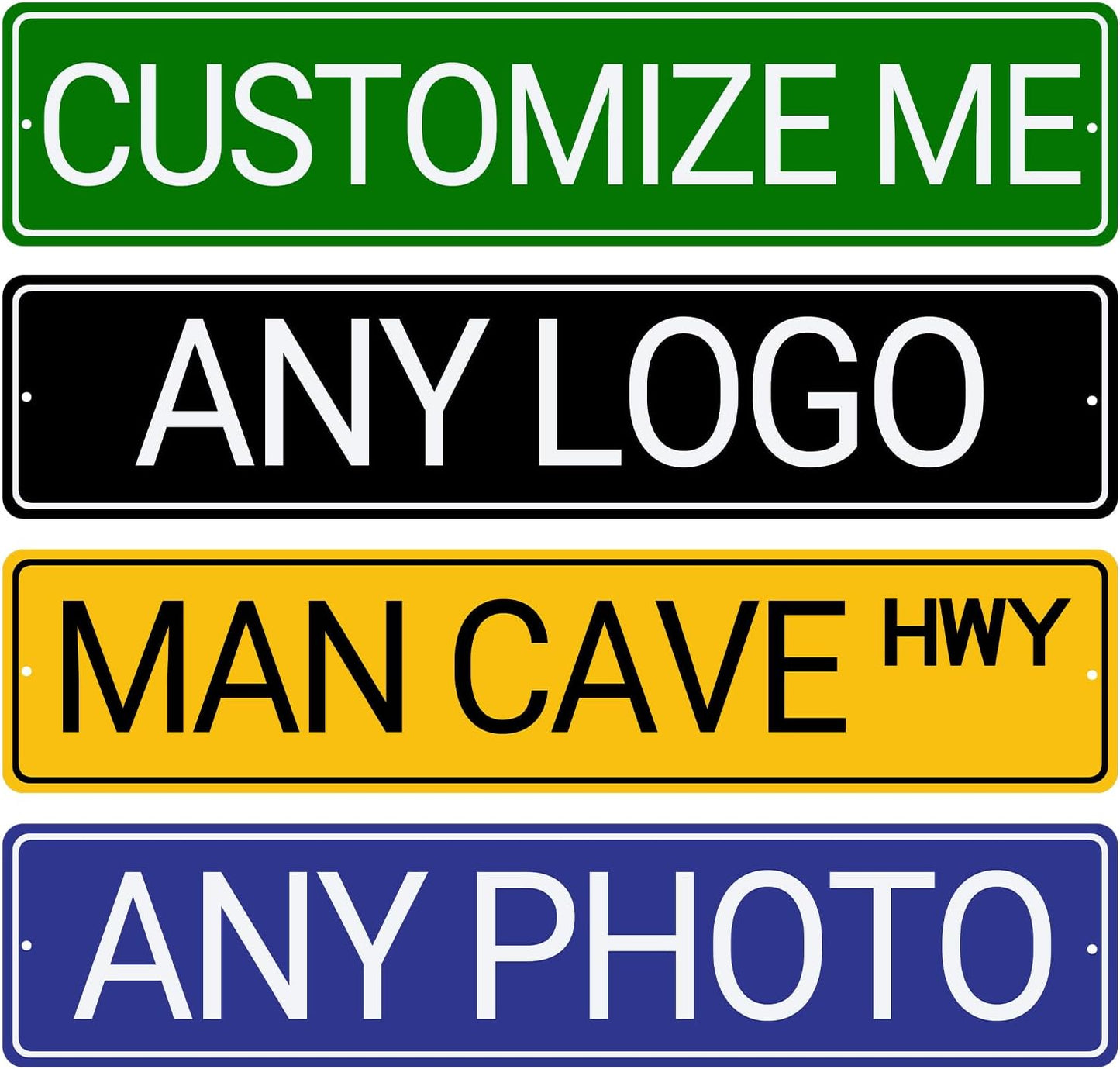 Custom Reflective Street Signs - Single/Double Sided Outdoor Metal Signs with Text, Photo, Logo - Personalized for Office, Business, Home - 4x18 Inch Rust Free .040 Aluminum