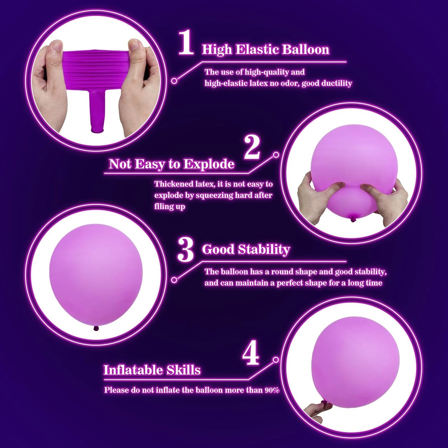 110 PCS UV Neon Balloons, Blacklight Reactive Fluorescent Balloons Glow in the Dark Birthday Decorations for Birthday, Wedding, Neon Party, Glow Party Decorations Supplies