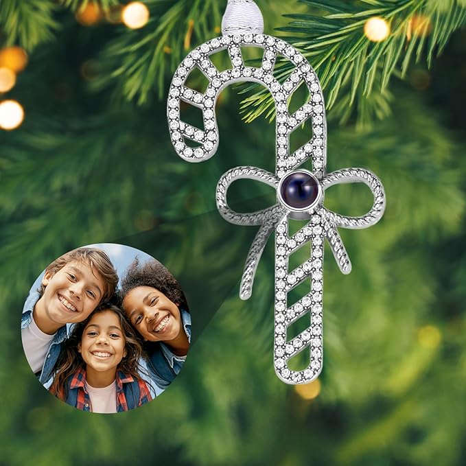 Custom Picture Ornaments, Personalized Christmas Ornaments with Photo Inside, Candy Ornament, Christmas Home Decor 2025 for Xmas Party, Memorial Christmas Ornament (Candy)