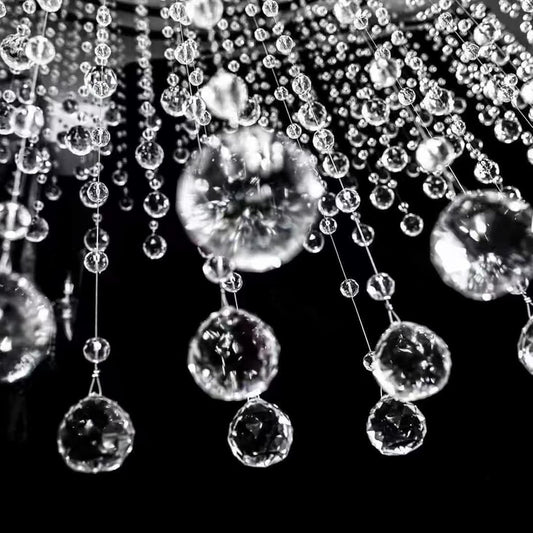 Boloban Clear Crystal Beads String Wedding Arch Decorations centerpieces Beads Garland Strands Curtain Chandelier Christmas Tree Ornaments Door String Hanging Beaded Drapes Accessories(6.5 Feet 5pcs)