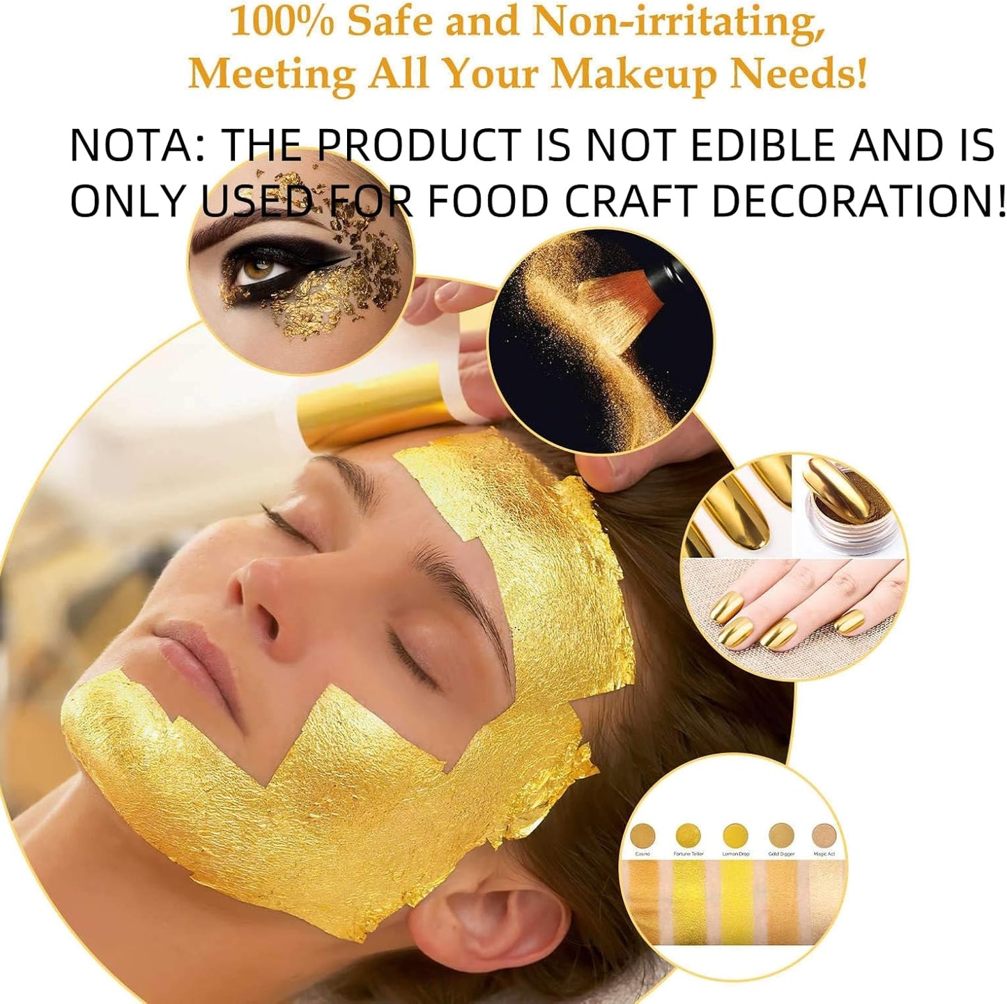 100 Sheets Gold Flakes With A Pair of Tweezers, Premium Gold Leaf 3.15×3.15 Inches Craft Art Decoration Perfect for Decorating Cakes Desserts Drinks Ice Cream Sushi