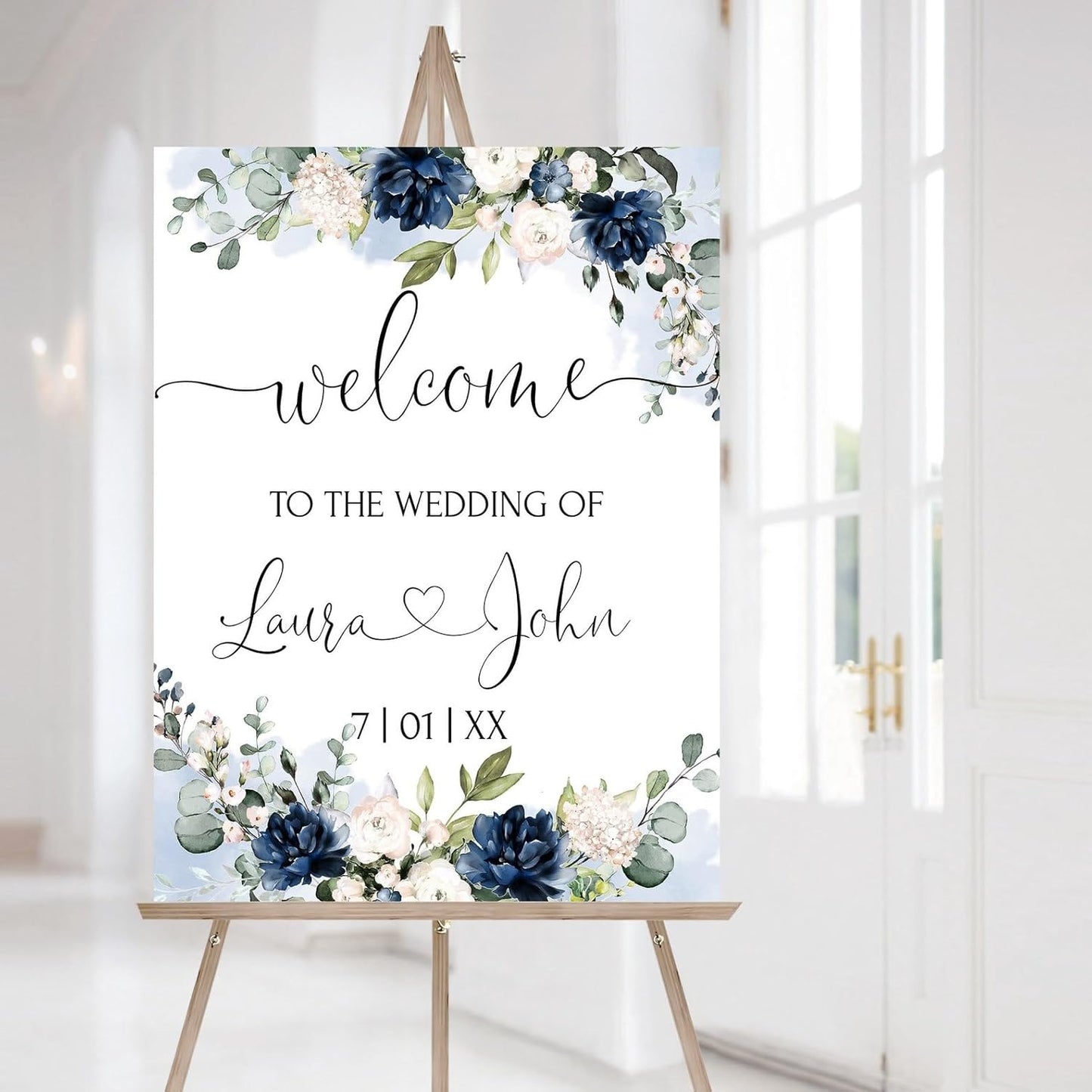 Personalized Wedding Welcome Sign, Flowers Wedding Welcome Sign, Wedding Welcome Sign, Custom Wedding Sign, Welcome To Our Wedding Sign, Flowers Wedding Board, Wedding Decorations Signs # 2