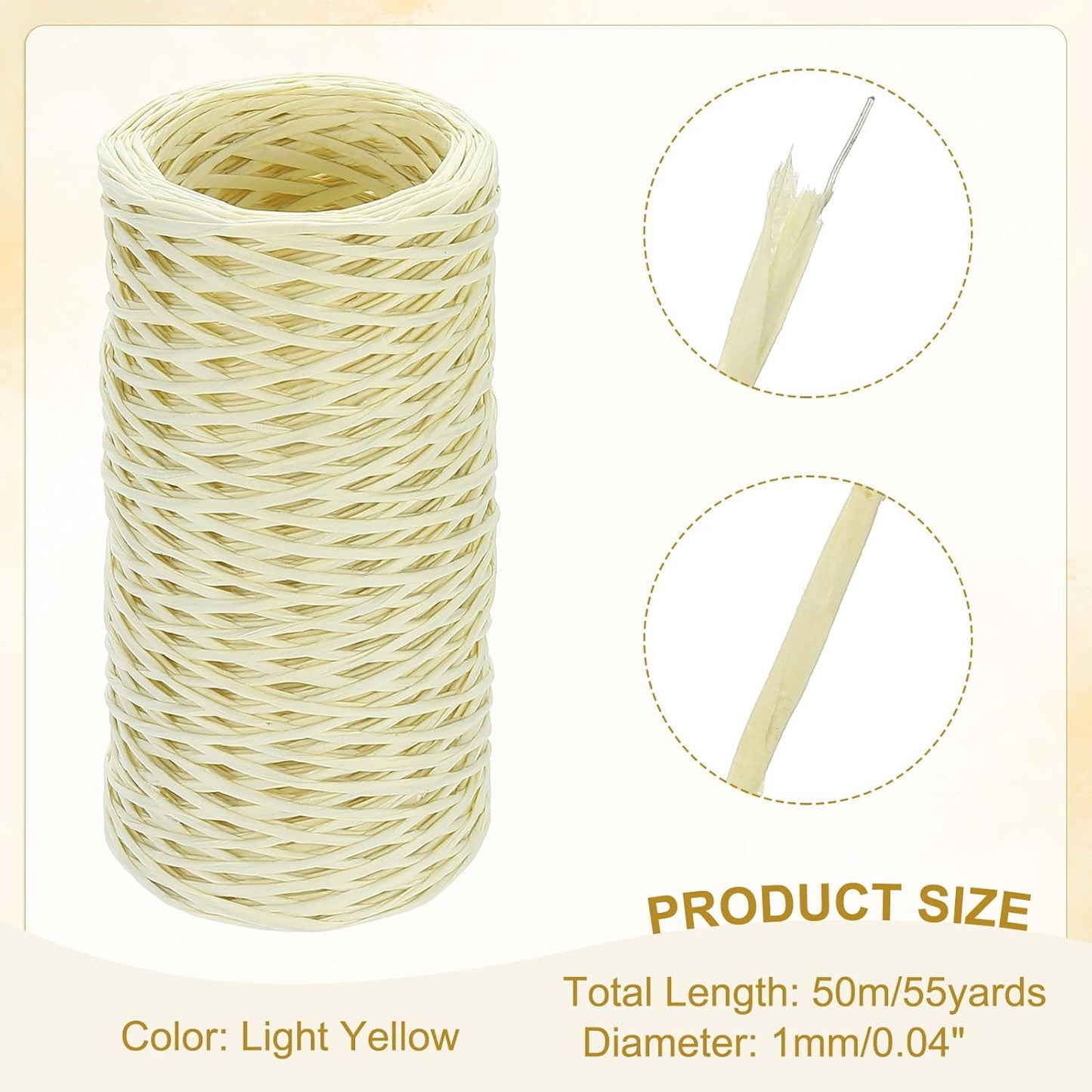 uxcell 164 Feet Floral Wire, 1mm Vine Bind Wire for DIY Crafts Flower Bouquet Christmas Wreaths Light Yellow