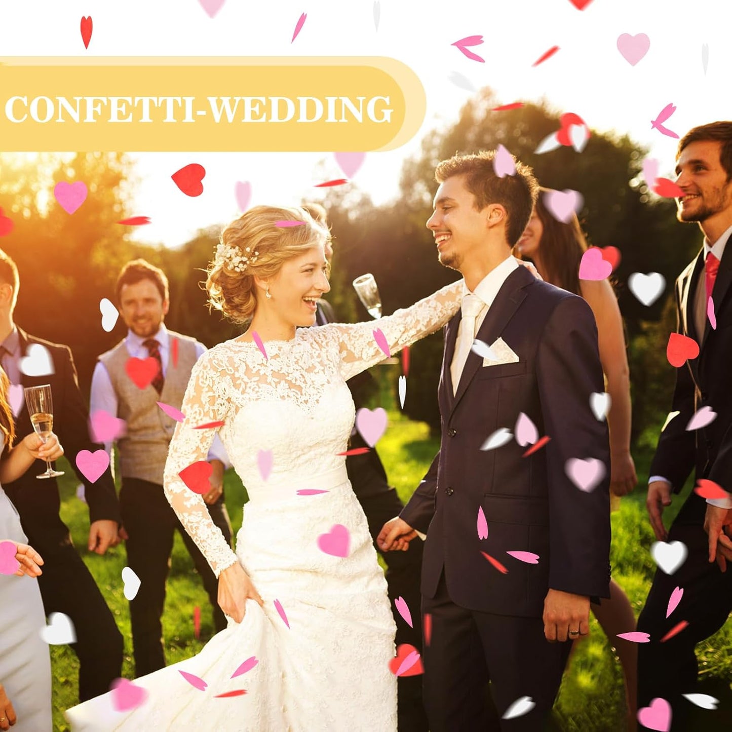 5000Pcs Heart Paper Confetti, Large Table Confetti Hearts Shaped for Valentine's Day, Wedding, Birthday, Bachelorette, Balloon Party Decoration (Red/White/Pink/Rose Red)