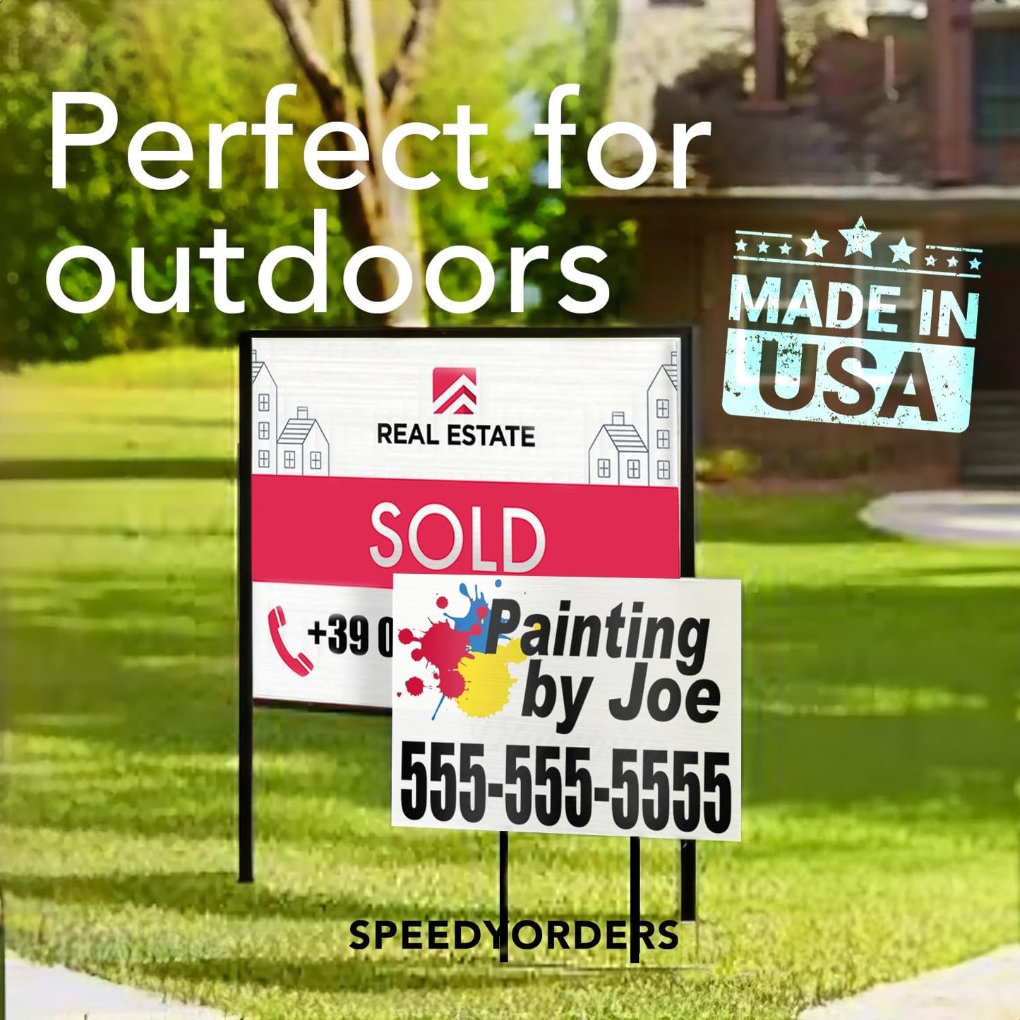 Custom Metal Signs, Personalized Aluminum, Customized Safety, Business Signs - Waterproof, White Aluminum (Yellow Background, 14x10 In)