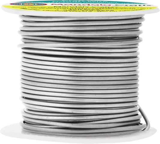 Mandala Crafts 14 Gauge Anodized Aluminum Craft Wire for Jewelry Making - 60 FT Colored Flexible Gray Wire - Bendable for Bonsai Armature Crafting Sculpting