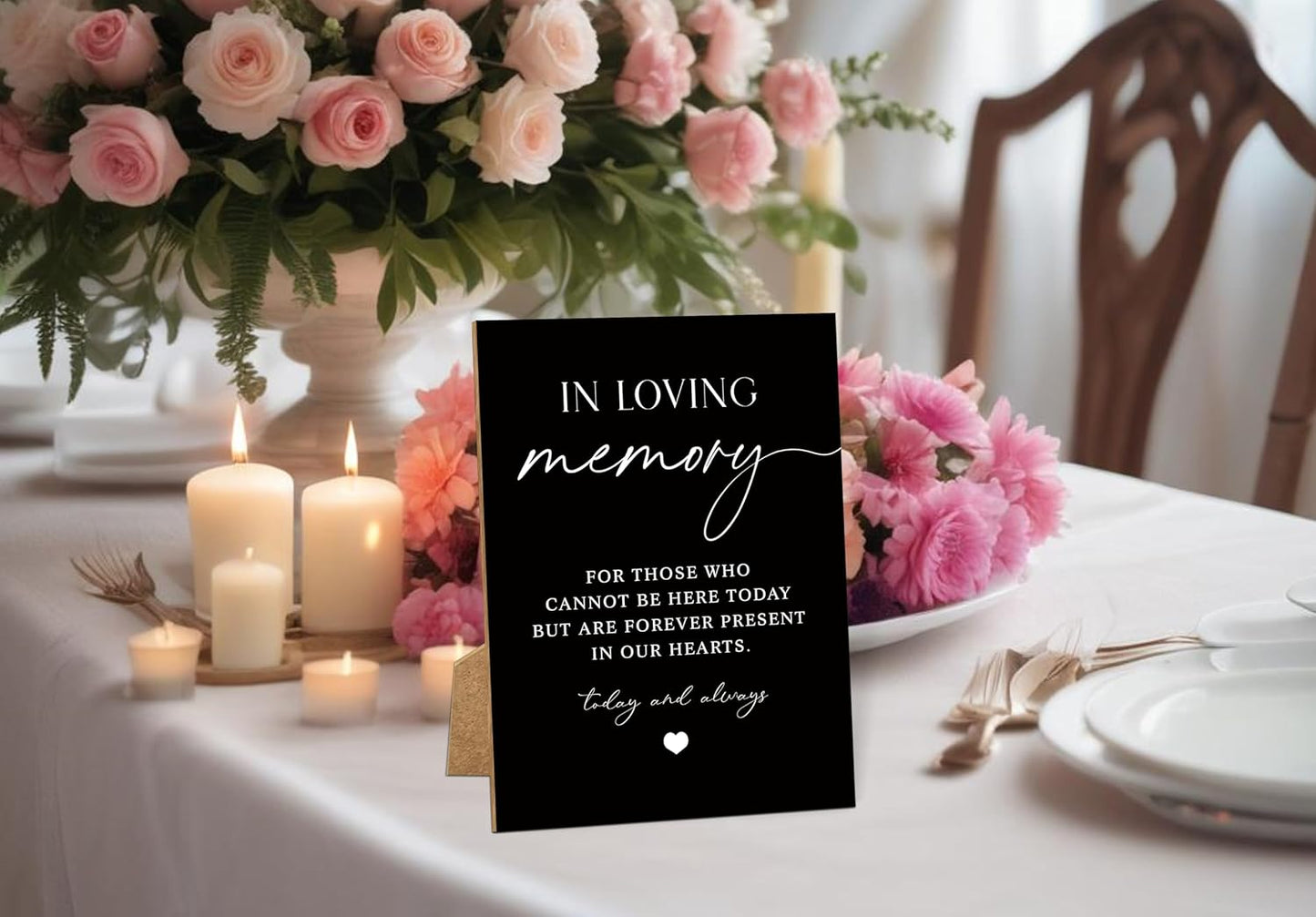 Wedding Memorial Sign, 8x11 Black Minimalist Style Memorial Table Sign for Wedding, In Loving Memory Sign,Wedding Decorations, Wedding Table Decor, Memorial Gifts For Loss of Loved One -8