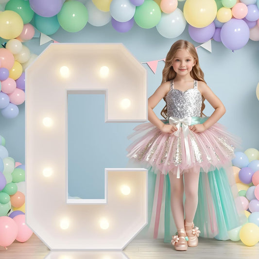 JoyMuse Marquee Letters 3 Feet Tall, Light Up Letters 3FT with Lights, Large Letters for Party, Letter C Light Up Letters for Baby Shower Wedding Proposal Graduation Birthday Decorations
