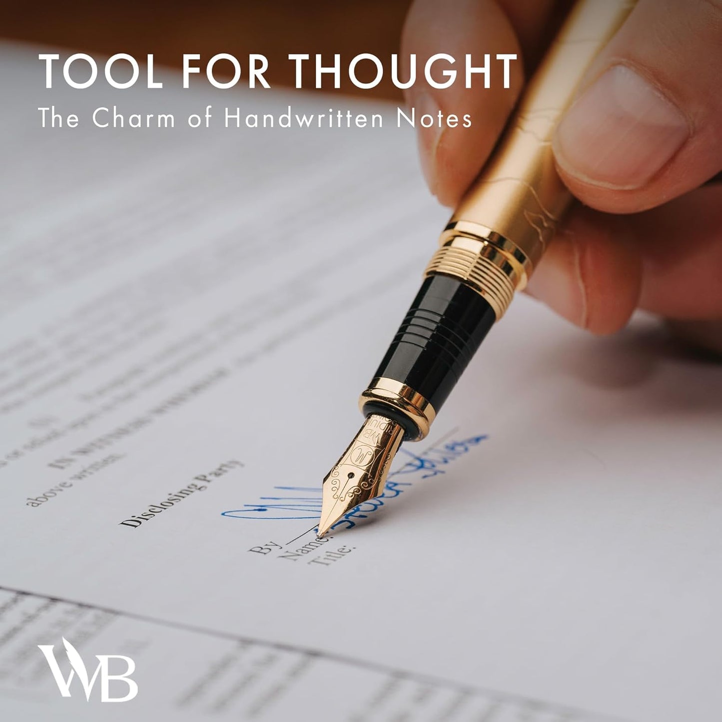 Wordsworth & Black Primori Fountain Pen Set [Stunning Gold]; Medium Nib, Gift Case, 24 Ink Cartridges, Refill Converter, Manual; Journaling, Calligraphy, Smooth Writing Pens; Left and Right Handed