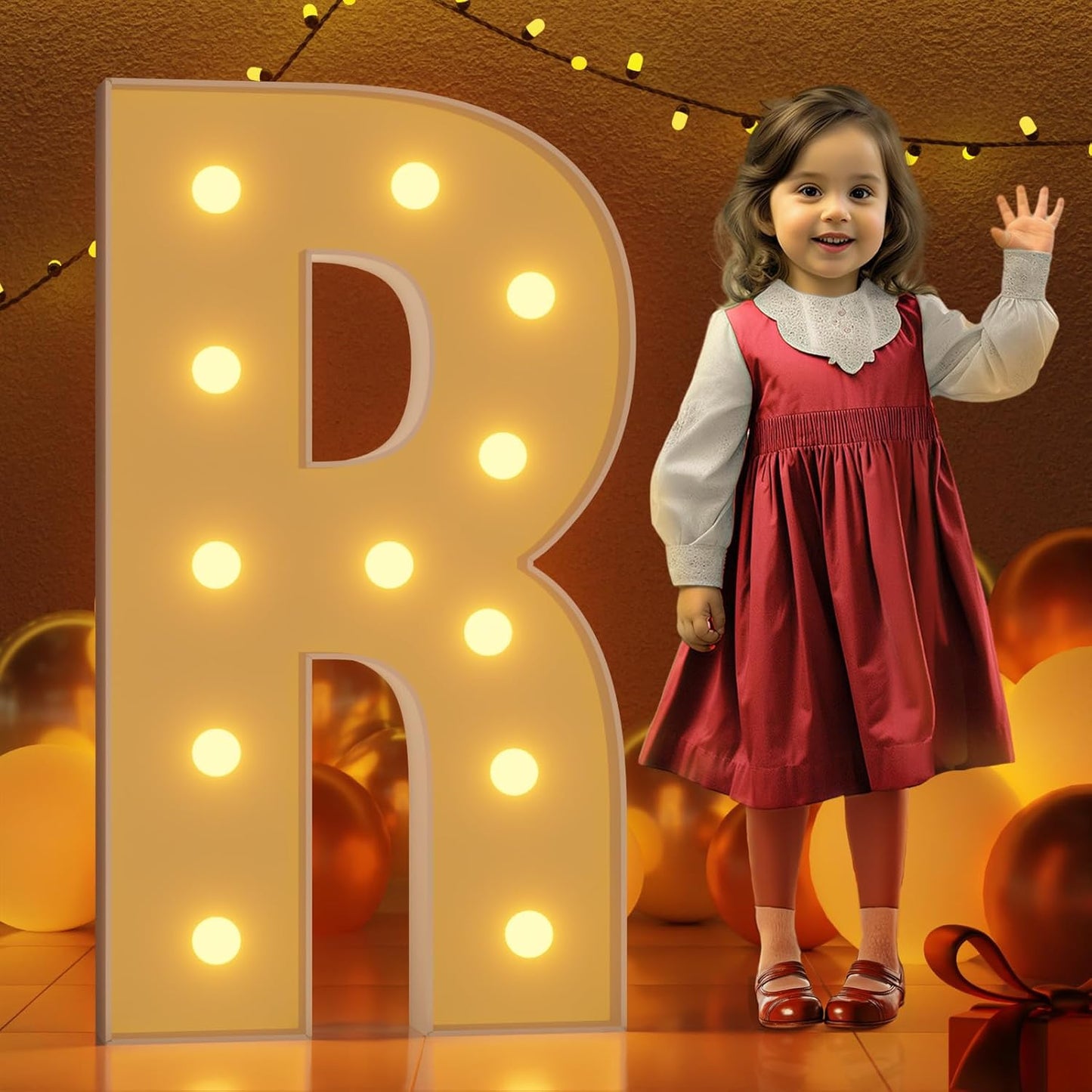 Marquee Letters 4 Feet Tall Large Light Up Letters R Wedding Mr and Mrs Sign Marry Me Engagement Party Decor Yellow Light Birthday Decorations Balloon Arch Kit Foam Sign R