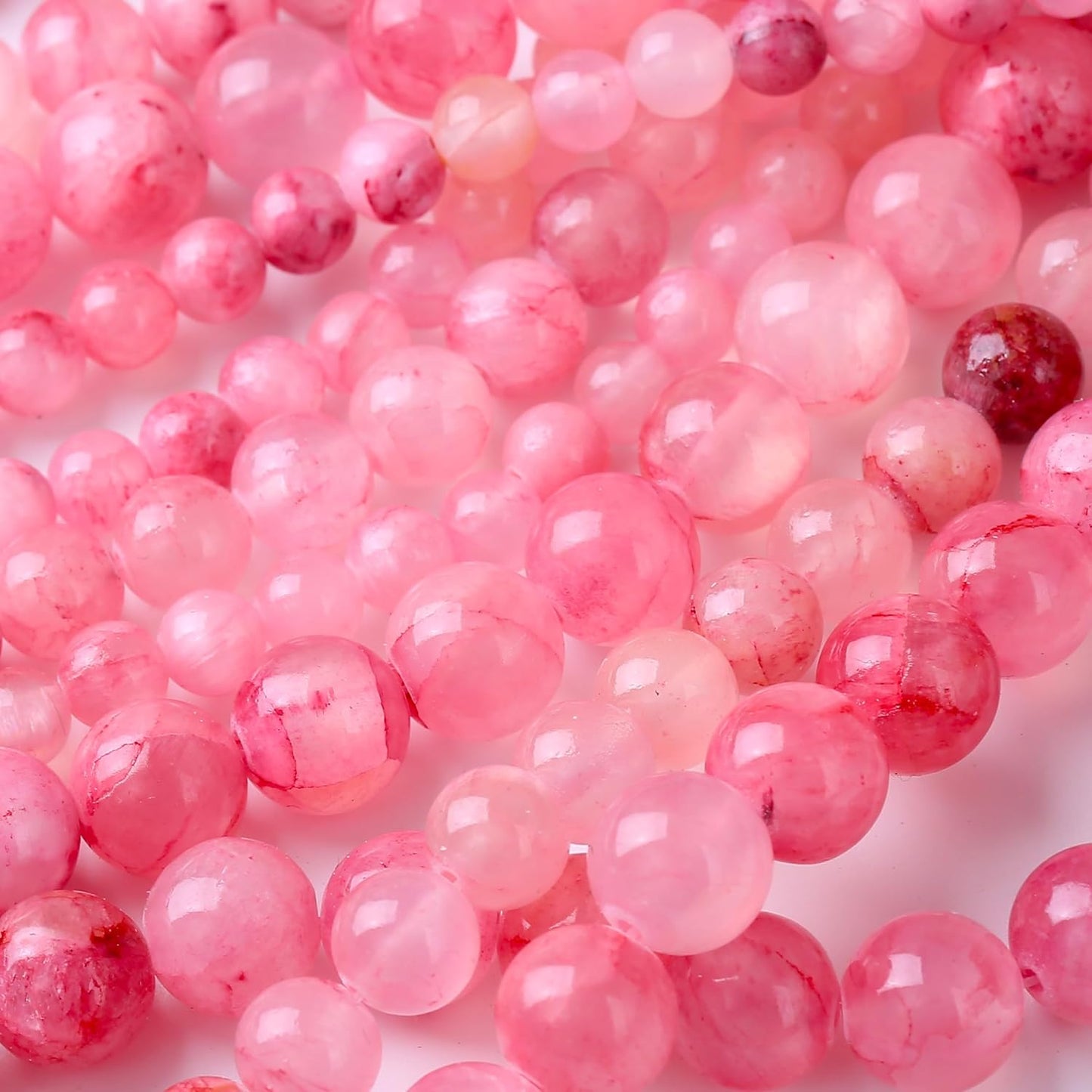 Blood Red Persian Jade Stone Beads Gemstone Round Crystal Energy Jade Beads Stone Beads for Jewelry Making DIY Bracelet Necklace Jewelry Making 1 Strand 15.5inch 31PCS 12MM