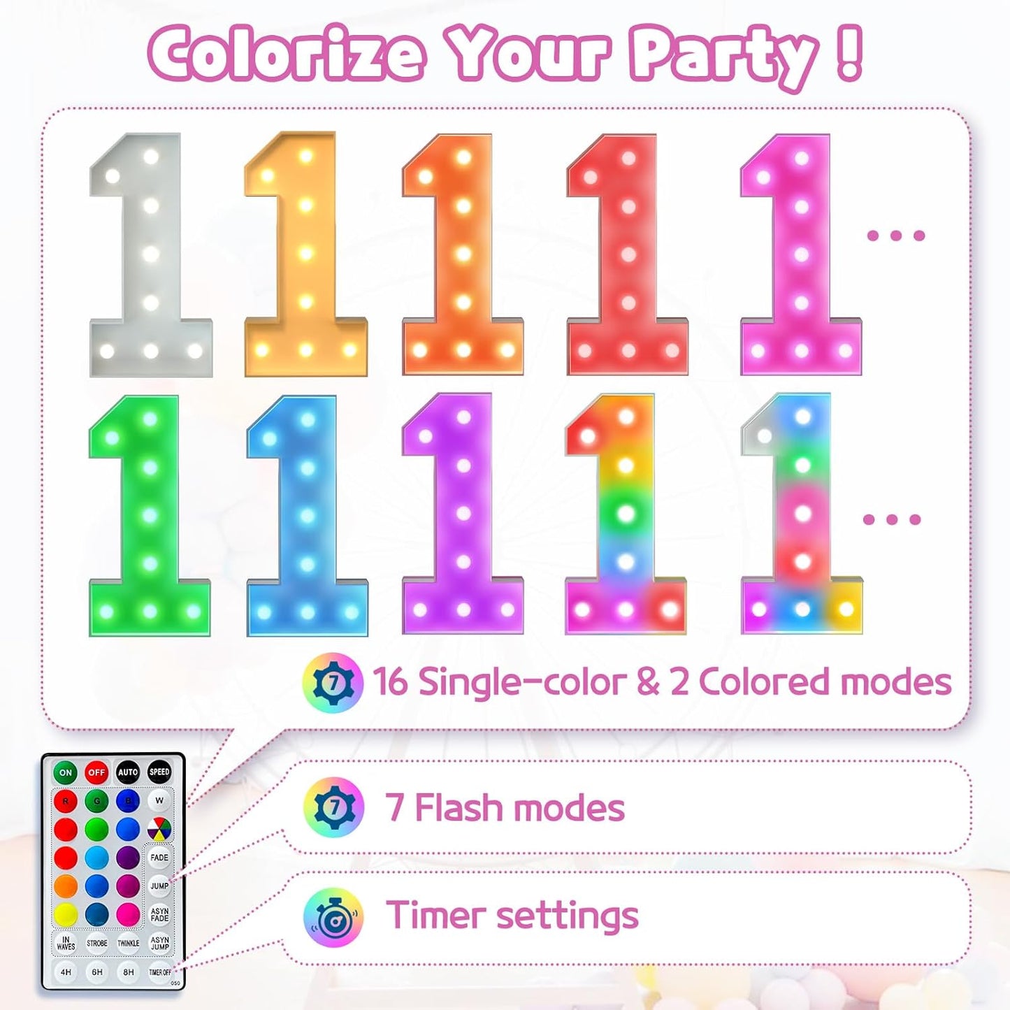 Marquee Numbers 70th-Birthday Decoration: Colorful 4FT Large Light Up 70 Year Old Birthday Decorations Anniversary Backdrop for Boys Girls Cardboard Sign 18 Colors Number 70 Mosaic Balloon Frame