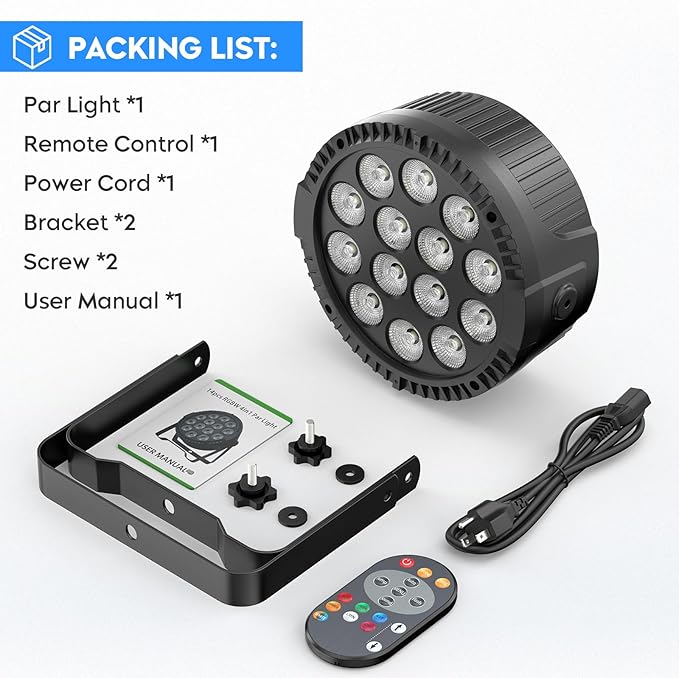 RGBW 4-in-1 Stage Lights, 80W LED Par Lights with DMX512/Remote/Sound Acitvated Control, Uplights for Events, Wedding, Parties, Dance, Stage - 4Packs