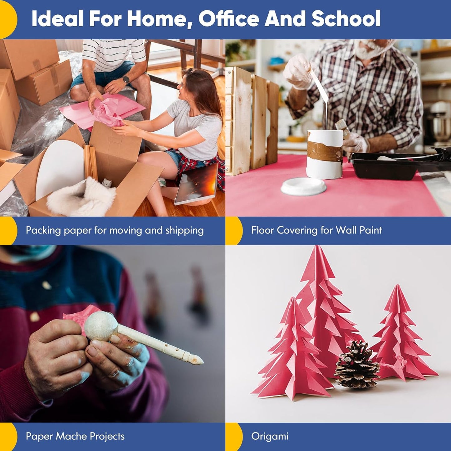 Vanhench 30"×1200" (100') Pink Wrapping Paper Roll, Solid Color Craft Paper for Mother's Day, Valentine's Day, Wedding, Birthday, Anniversary, Bouquet Flower, Poster Bulletin Board Paper