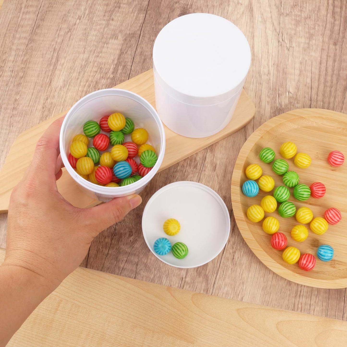 26 Packs 16 OZ White Plastic Jars with Lids, Body Butter Containers, Cosmetic Containers jars with Wide-Mouth for Kitchen Ingredients, beads, sequins, Lotion, Cream, DIY Crafts and More by KUKLIPJIM.