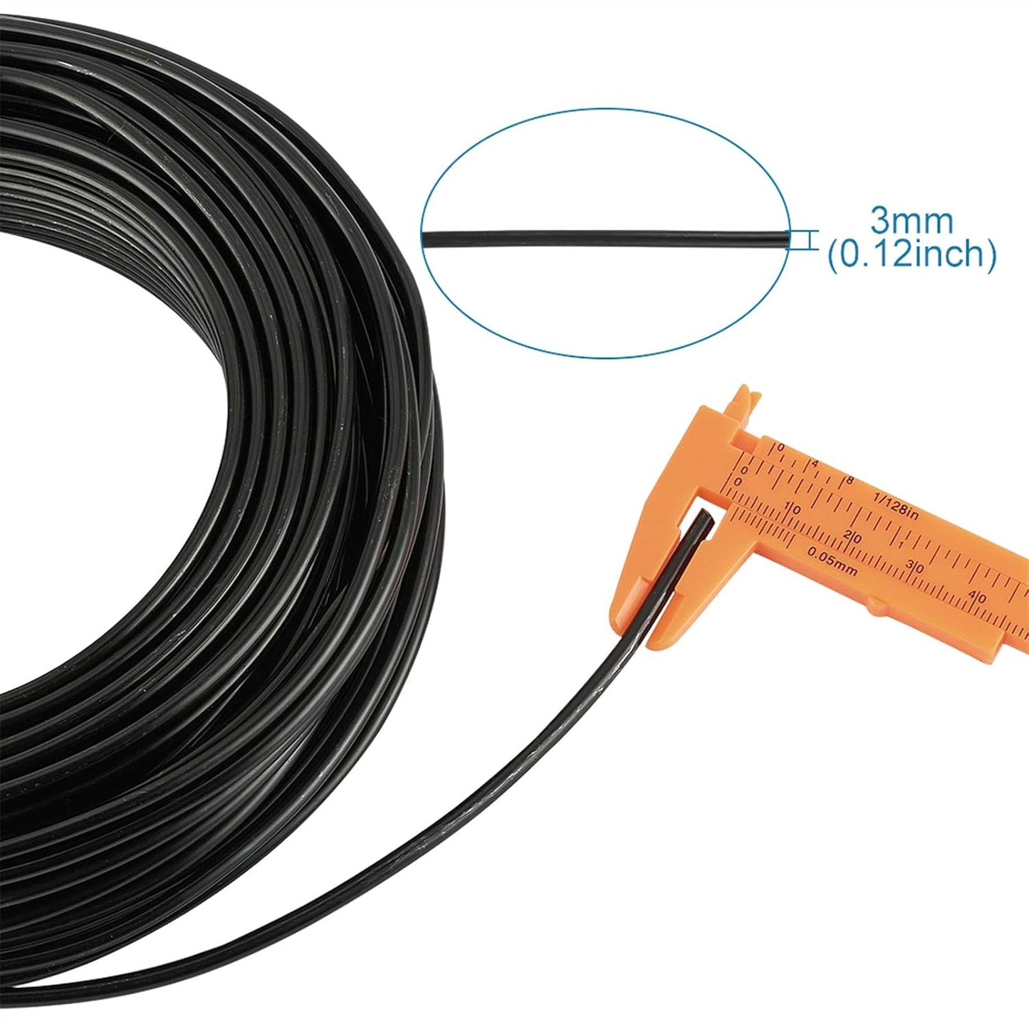 Fashewelry 82 Feet 9 Gauge Aluminum Wire Black Bendable Metal Craft Wire for Beading Jewelry Craft Making