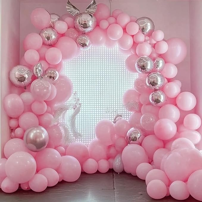 Pink Latex Balloons, 100pcs 12 inches Round Helium Light Pink Balloons for Birthday Baby Shower Wedding Valentine's Day Gender Reveal Birthday Party Decorations