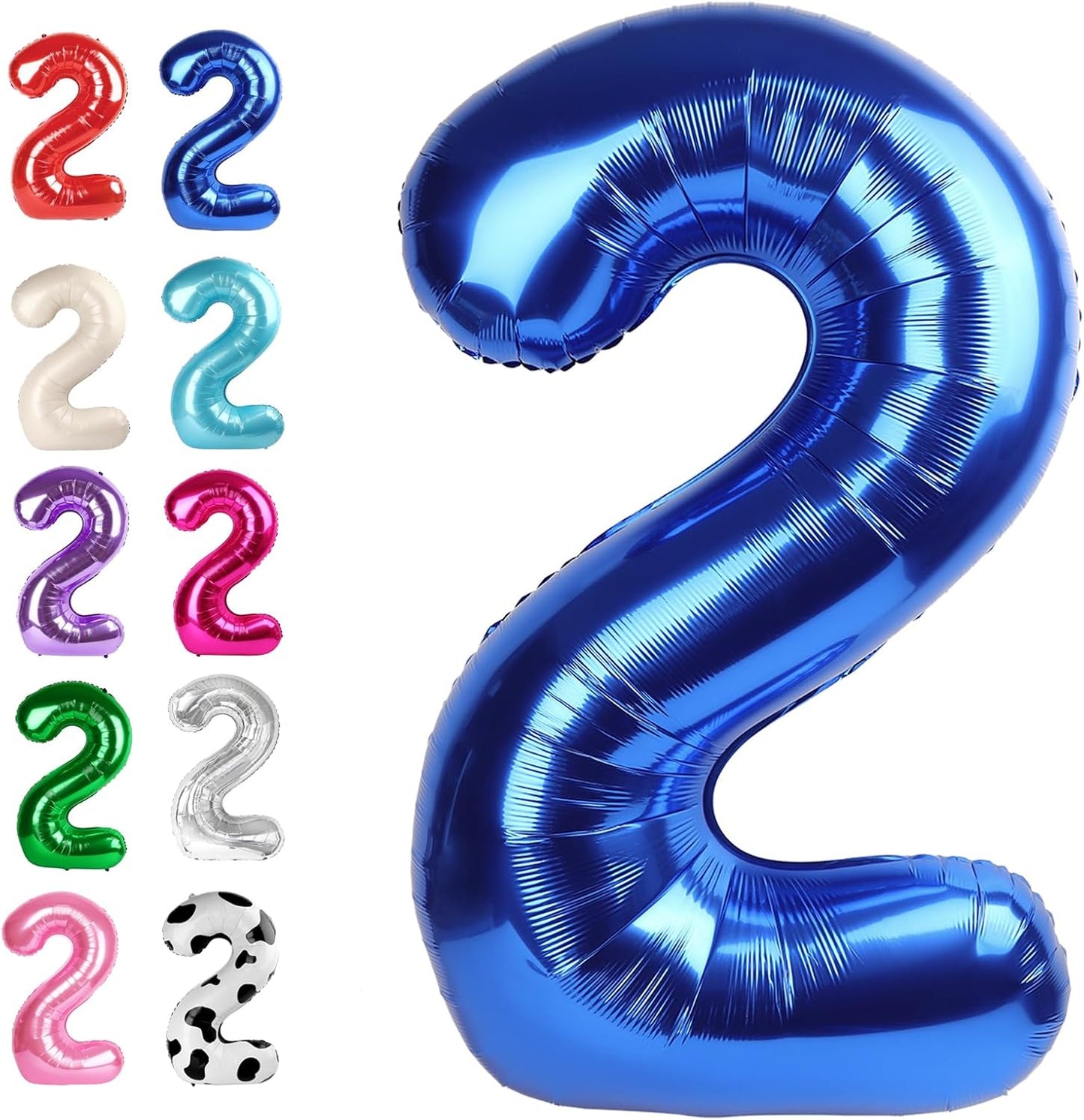 40 Inch Big Blue Number 2 Balloon Birthday Decoration, Number 2 Helium Balloon 12 20 22 23 24 26 28 32 42 Celebration, Boy Girl Baby Anniversary Party Graduations Supplies Decorations